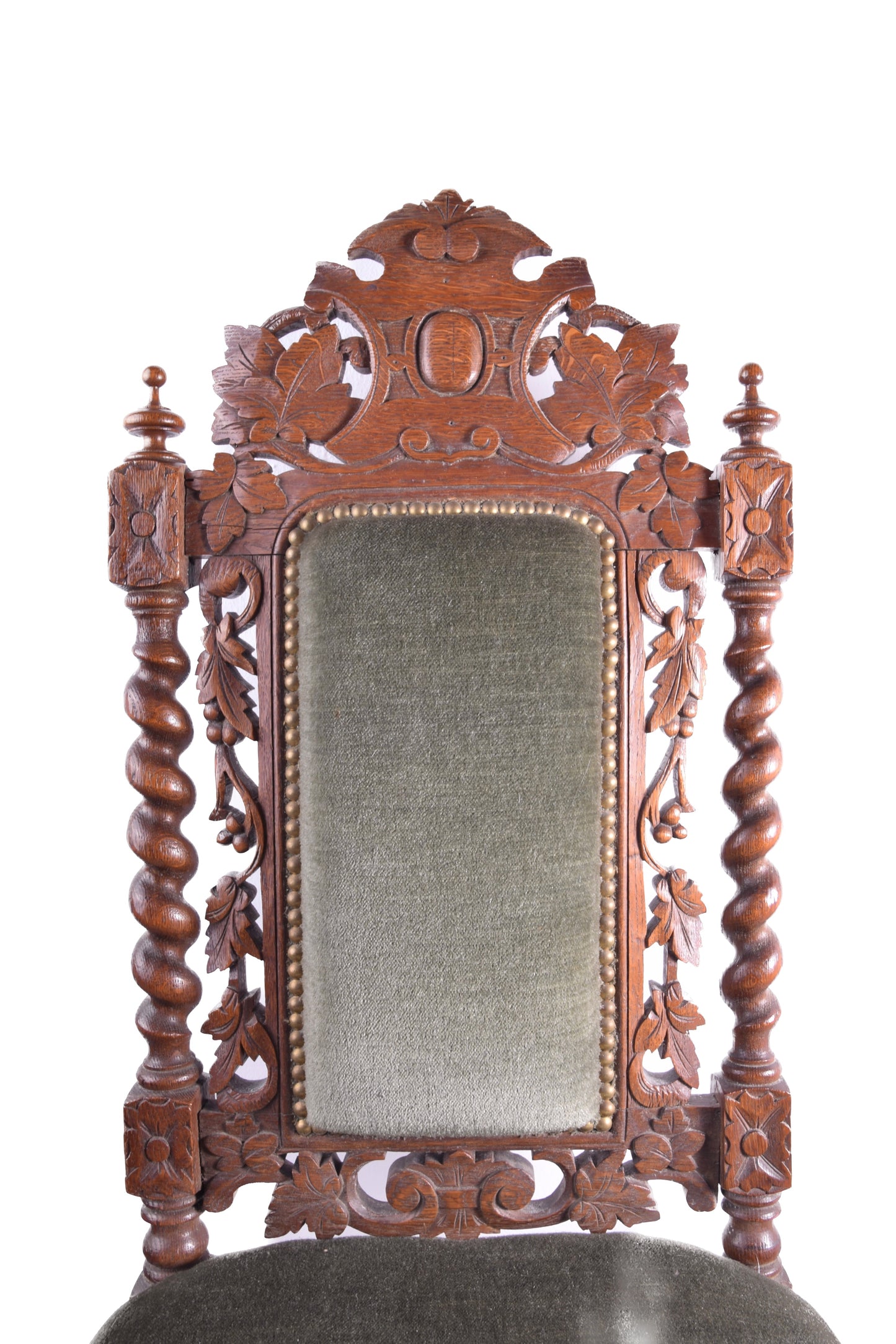 6 krzeseł rzeźbionych dąb w stylu neo-barokowym k XIX – p XX w. 113cm