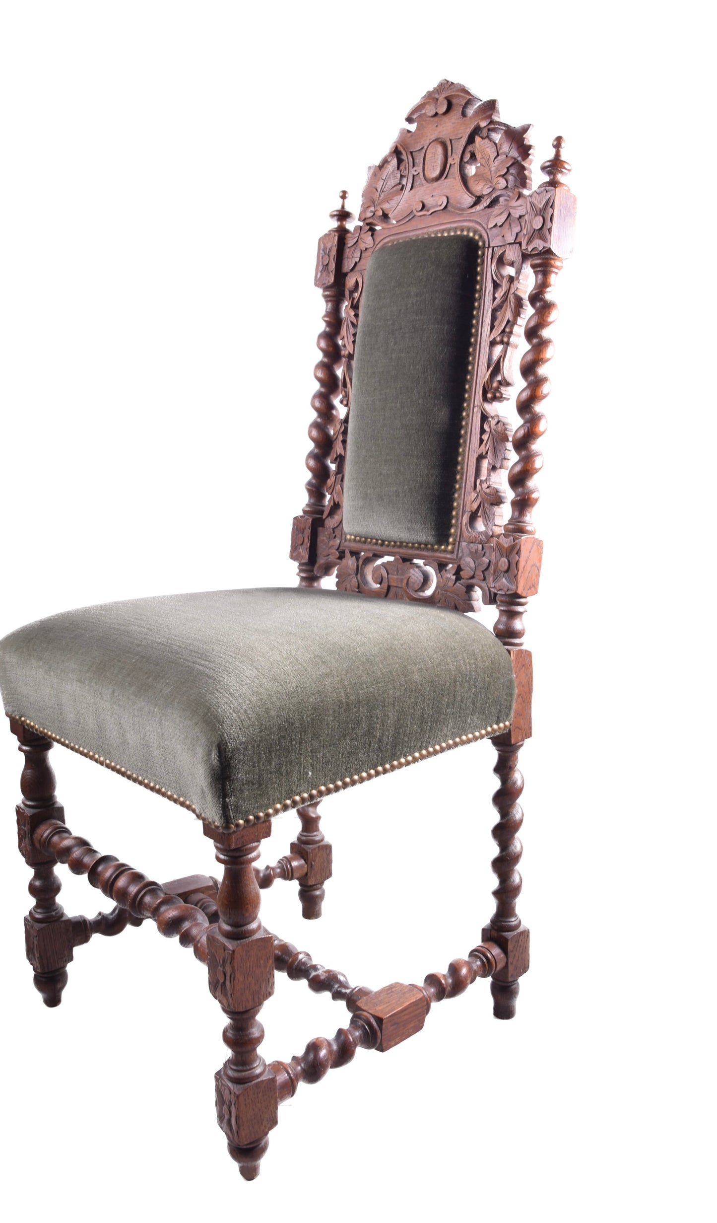 6 krzeseł rzeźbionych dąb w stylu neo-barokowym k XIX – p XX w. 113cm