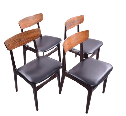 Zestaw 4 krzeseł duńskich Schøning & Elgaard z palisandru lata 60 78x46x46