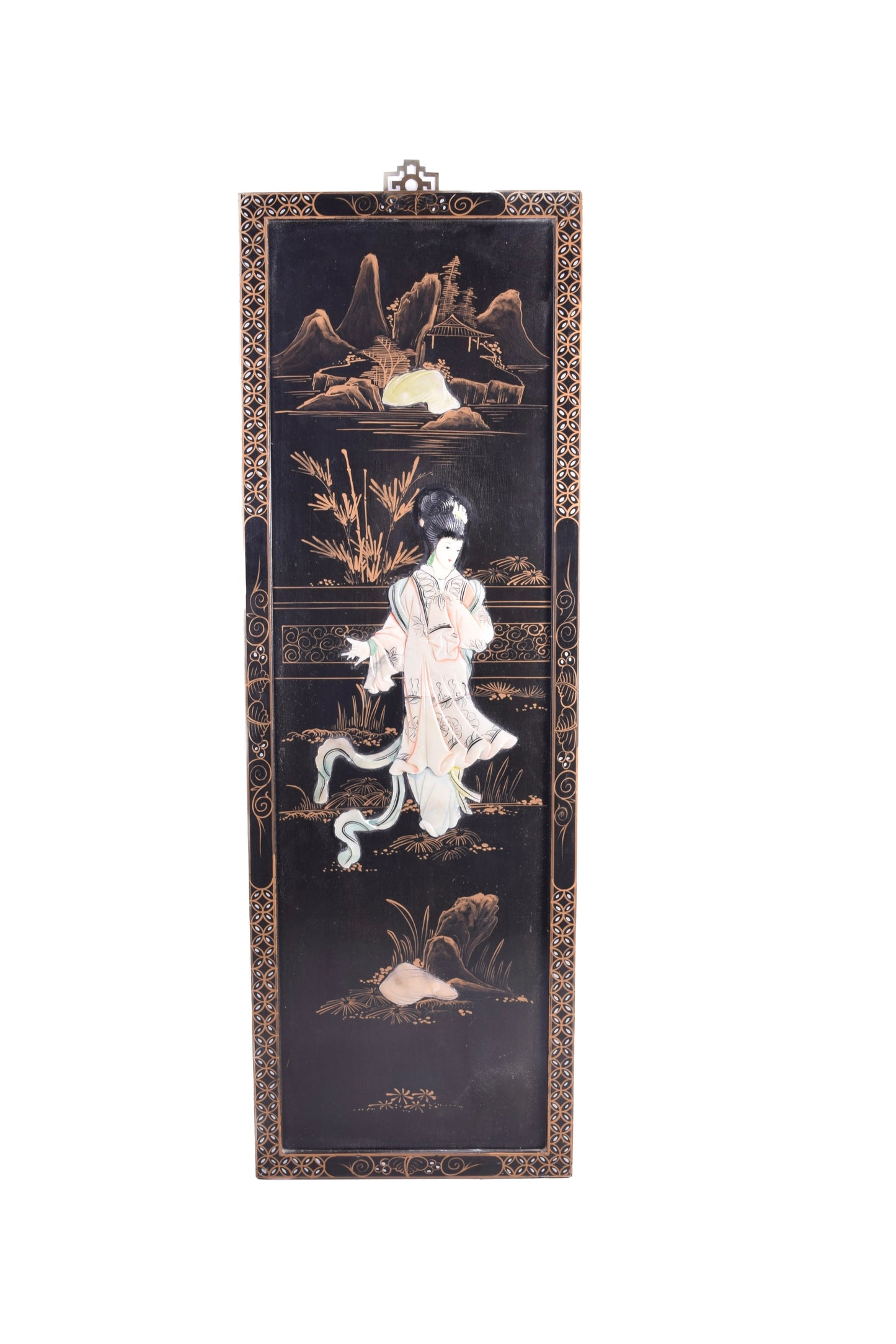 Chiński panel dekoracyjny Cena za sztukę Gejsza  czarny 90 x 30 x 2 cm