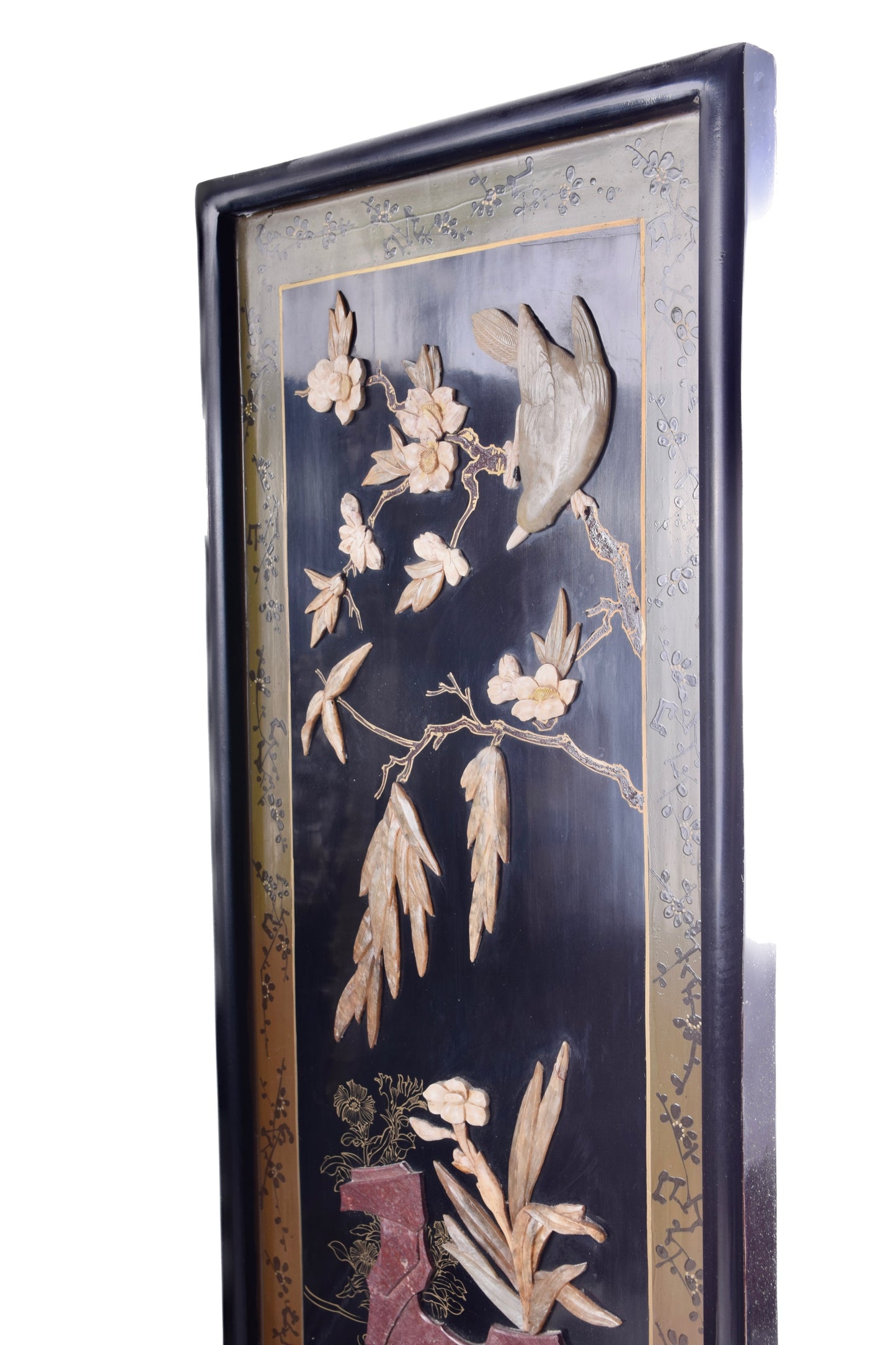 Orientalny niski parawan bogato zdobiony 118x144x3 cm