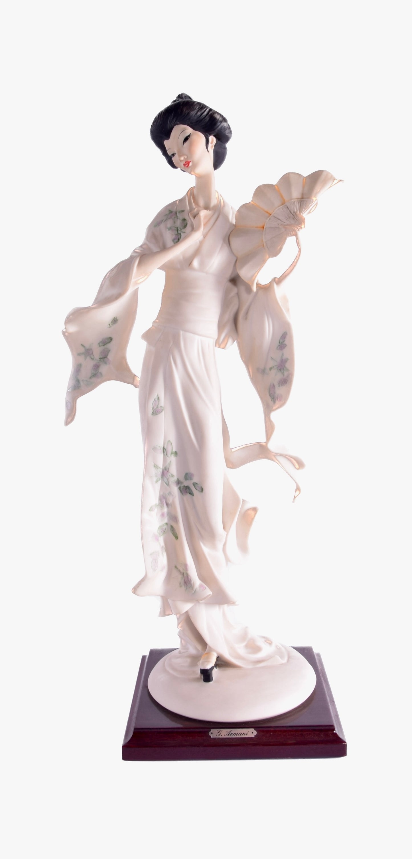 Geisha z wachlarzem G Armani Resin figura kolekcjonerska 1990r 48 cm