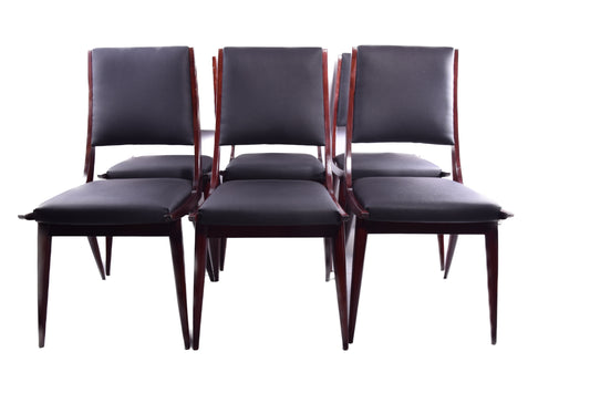 Zestaw 6 krzeseł w dynamicznej linii Boomerang / włoski modernizm, lata 50./60.