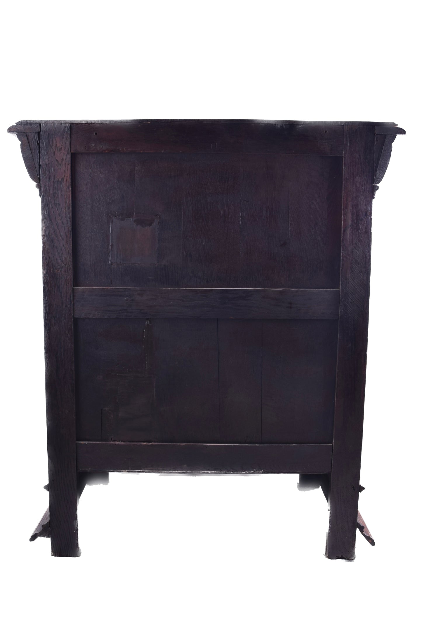 Komoda szafka dębowa z bogatą snycerką i rzeźbami, XIX/XX w 105x91x50cm