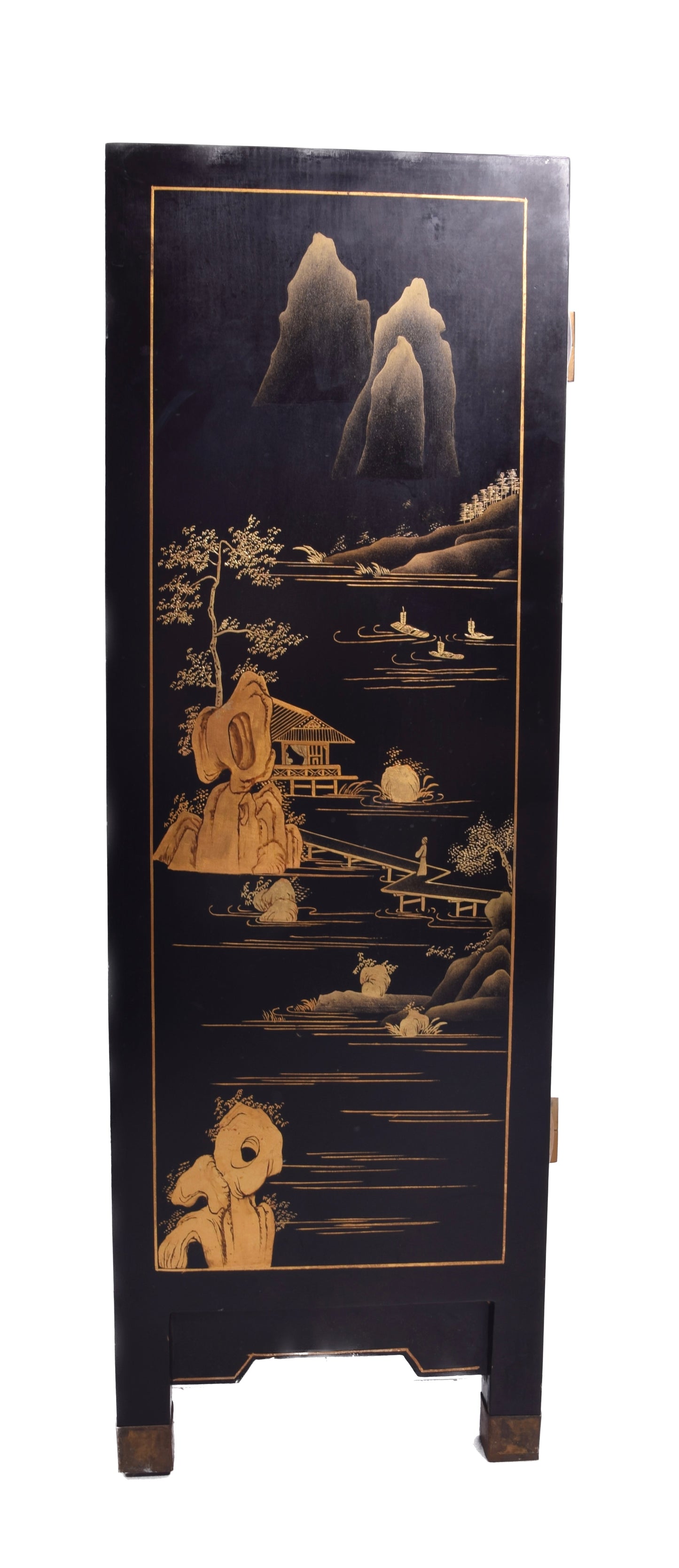 Malowana chińska zgrabna komoda malowana w krajobrazy 92x61x30cm