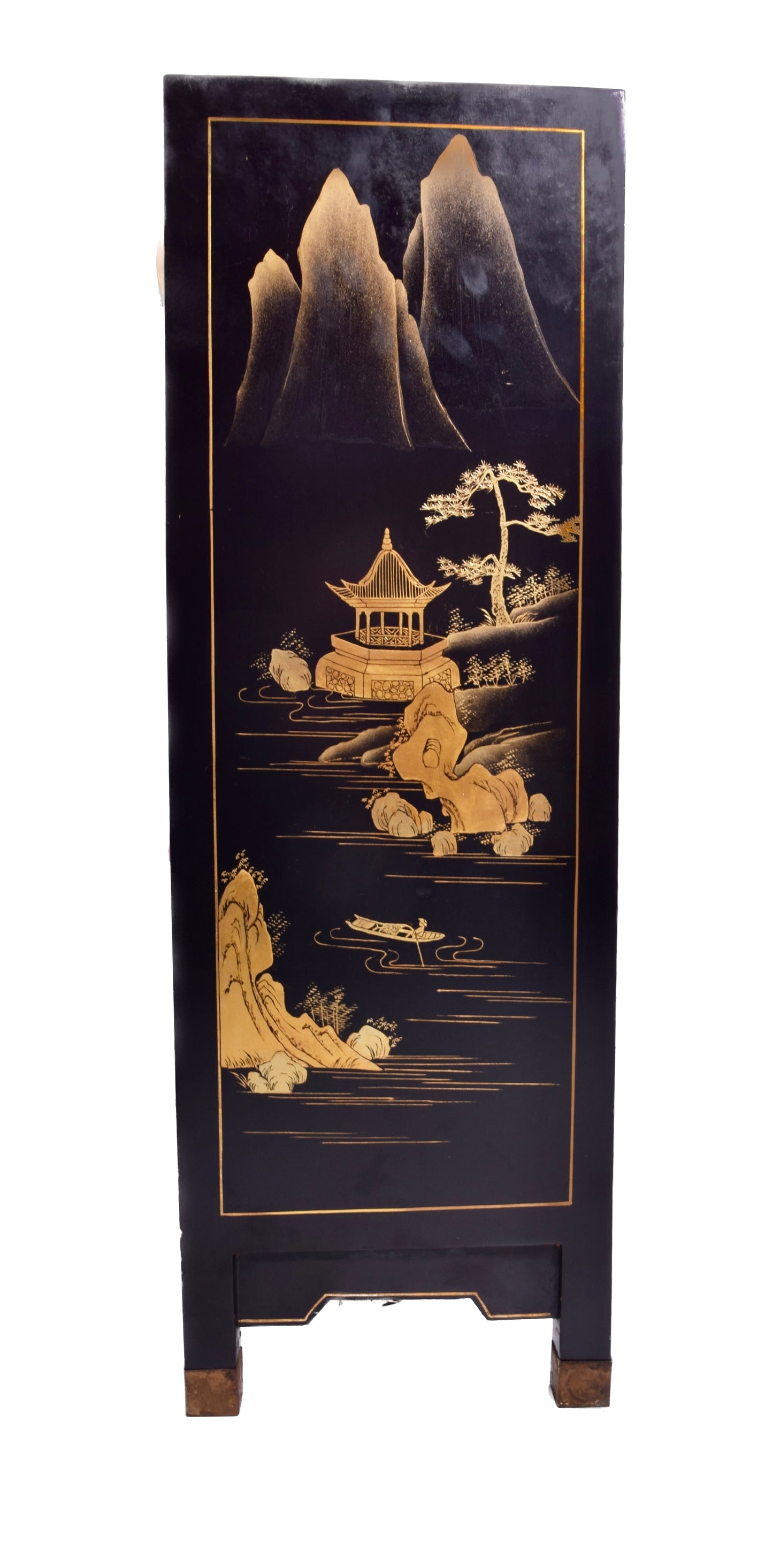 Malowana chińska zgrabna komoda malowana w krajobrazy 92x61x30cm