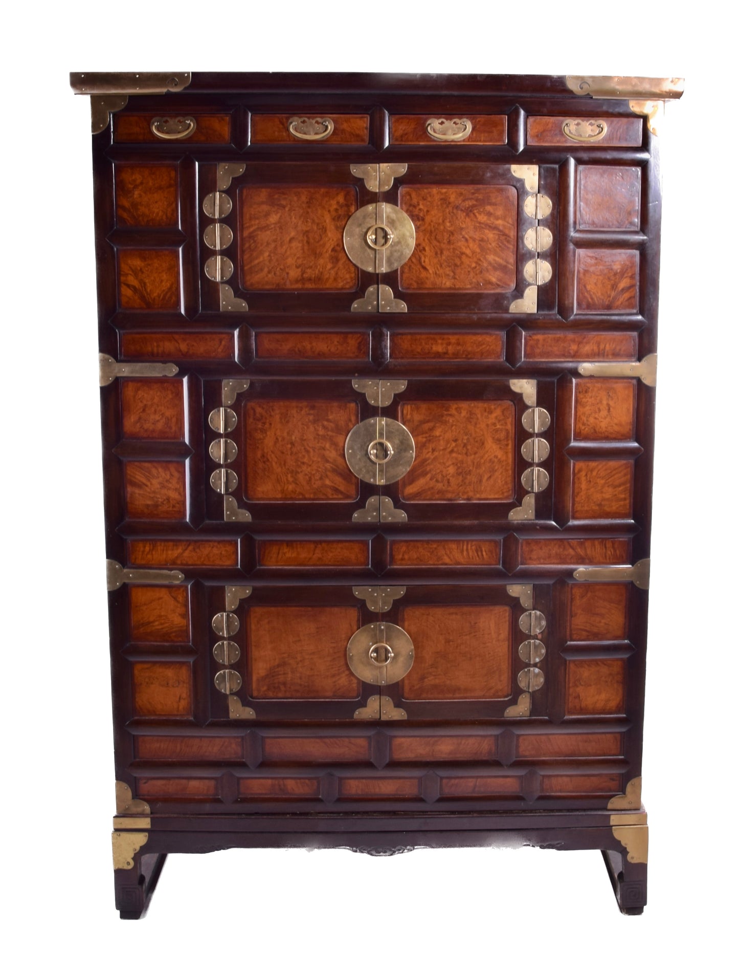 Komoda koreańska duża typu Bandaji orzech lata 1880-1910r 155x103x47 cm
