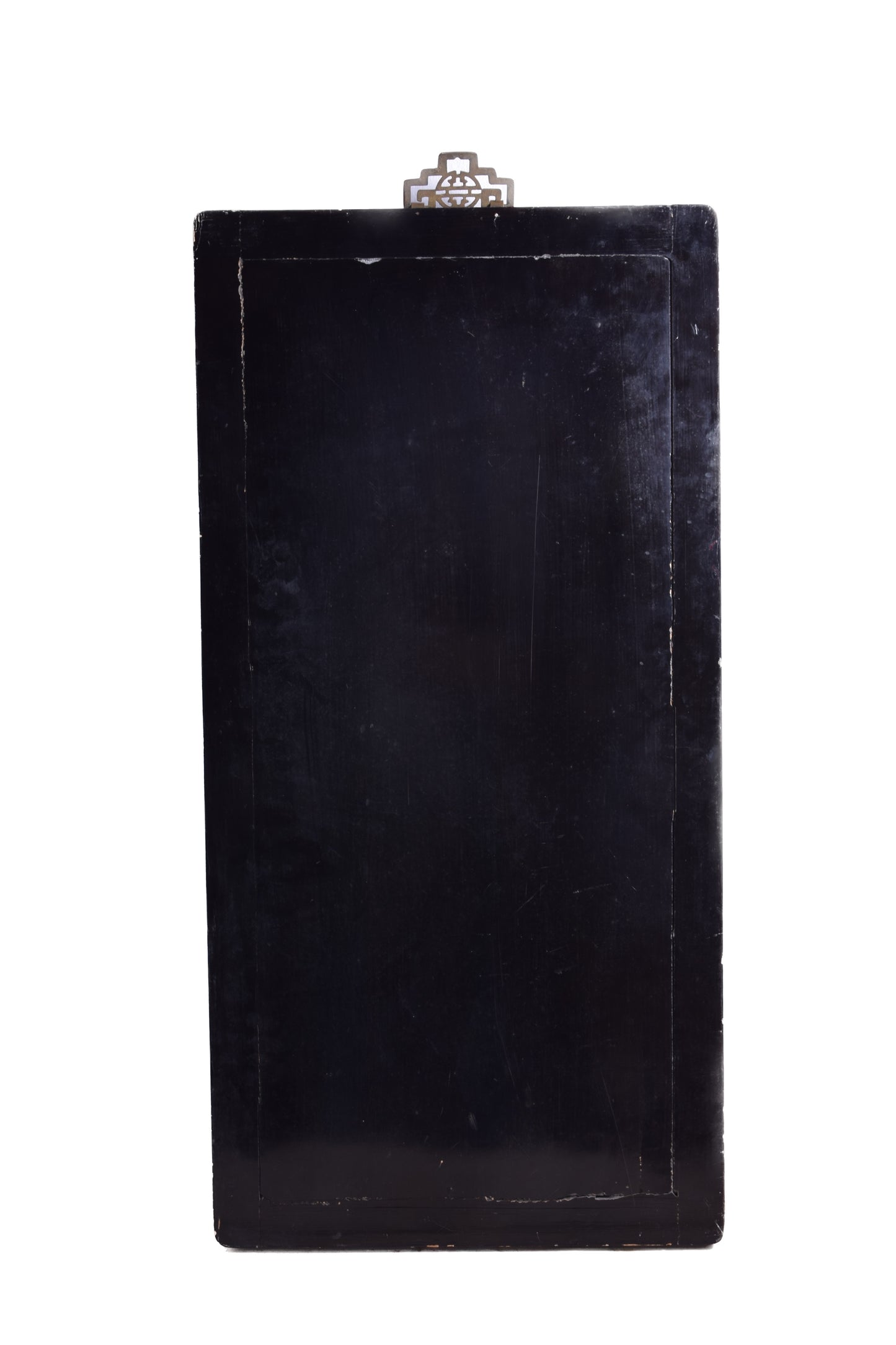 Chiński panel ścienny rzeźbiony ze złoconym pejzażem 81 x 40.5 x 3.5 cm