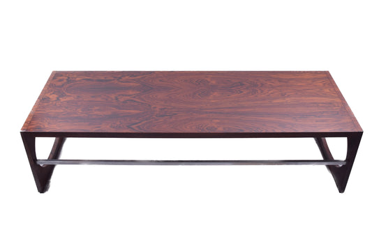 Ława modernistyczna palisander z el. chromowanymi, lata 60./70. dł 147 cm