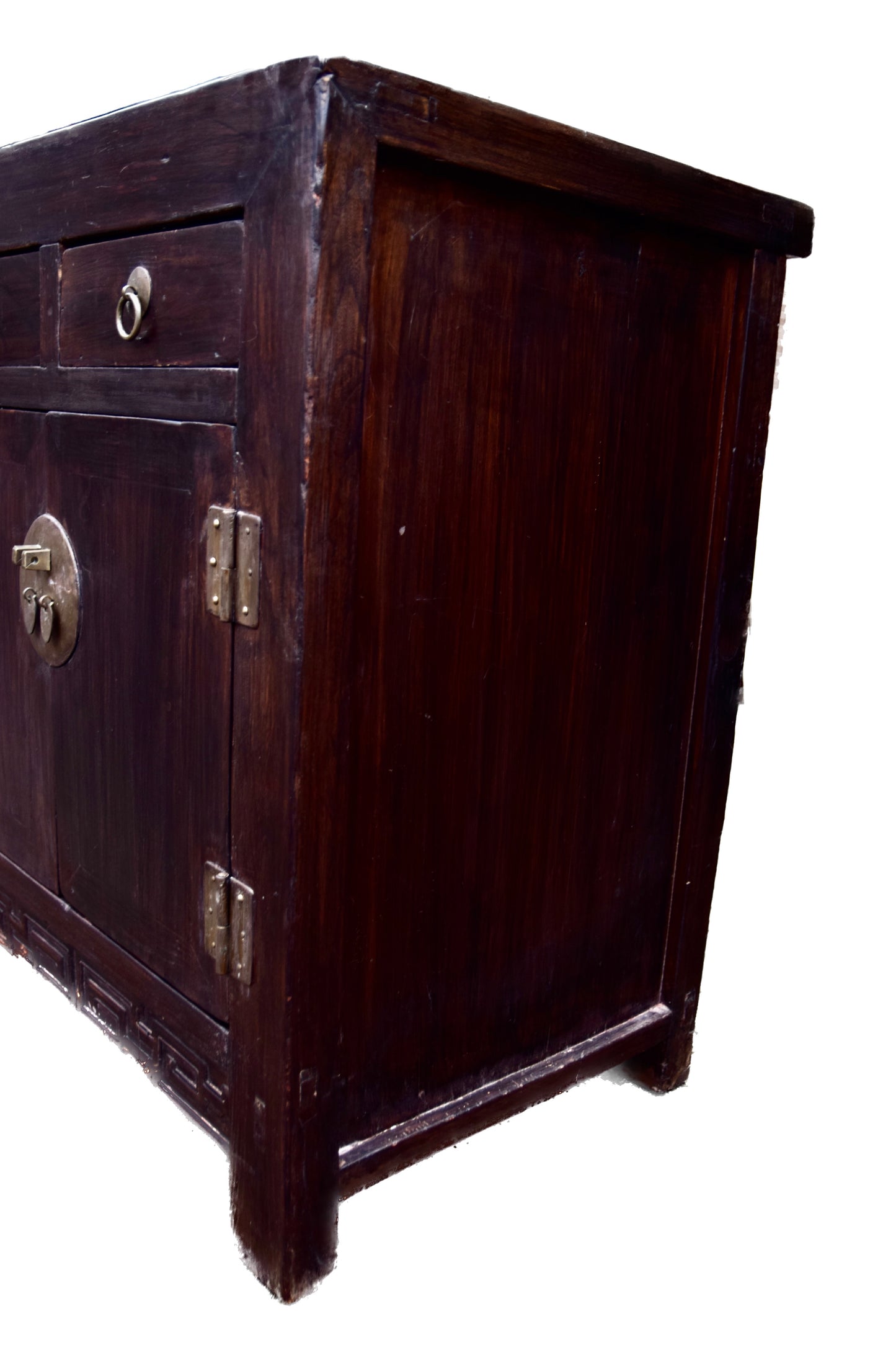 Komoda chińska dwusekcyjna z 4 szufladami i dwoma drzwiczkami 144x86x54cm