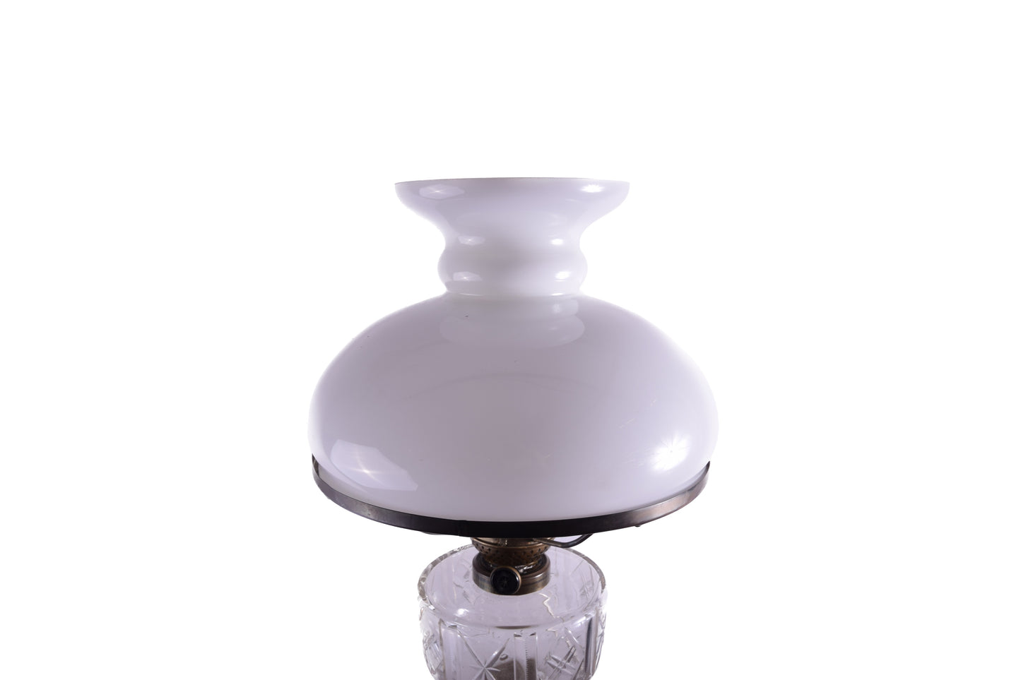 Antyczna lampa naftowa przerobiona na elektryczną, k XIX / p XX w 83x29 cm
