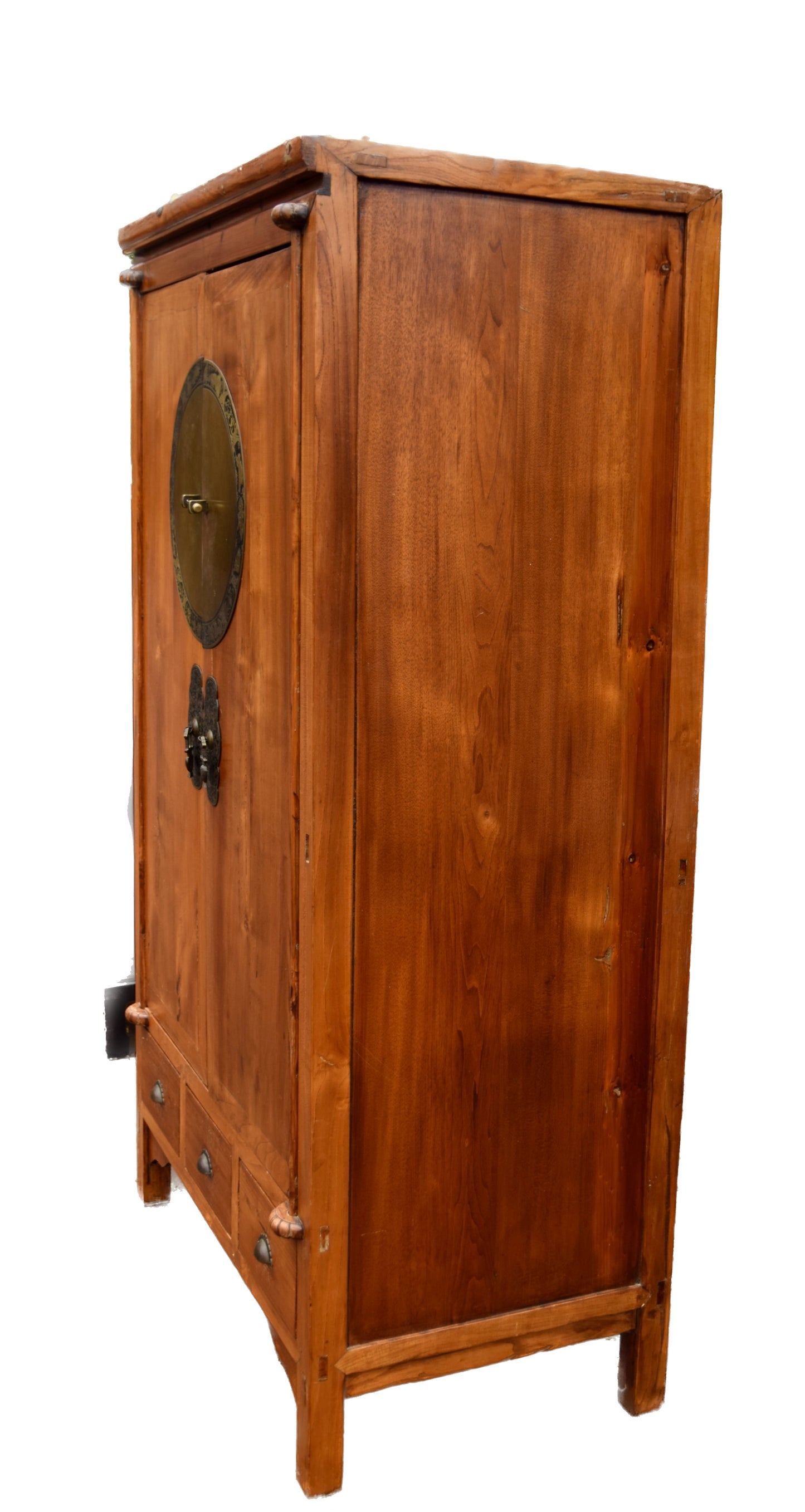 Szafa chińska z ozdobną Mandalą ciepły brąz 187x104x60cm Moon Door Cabinet