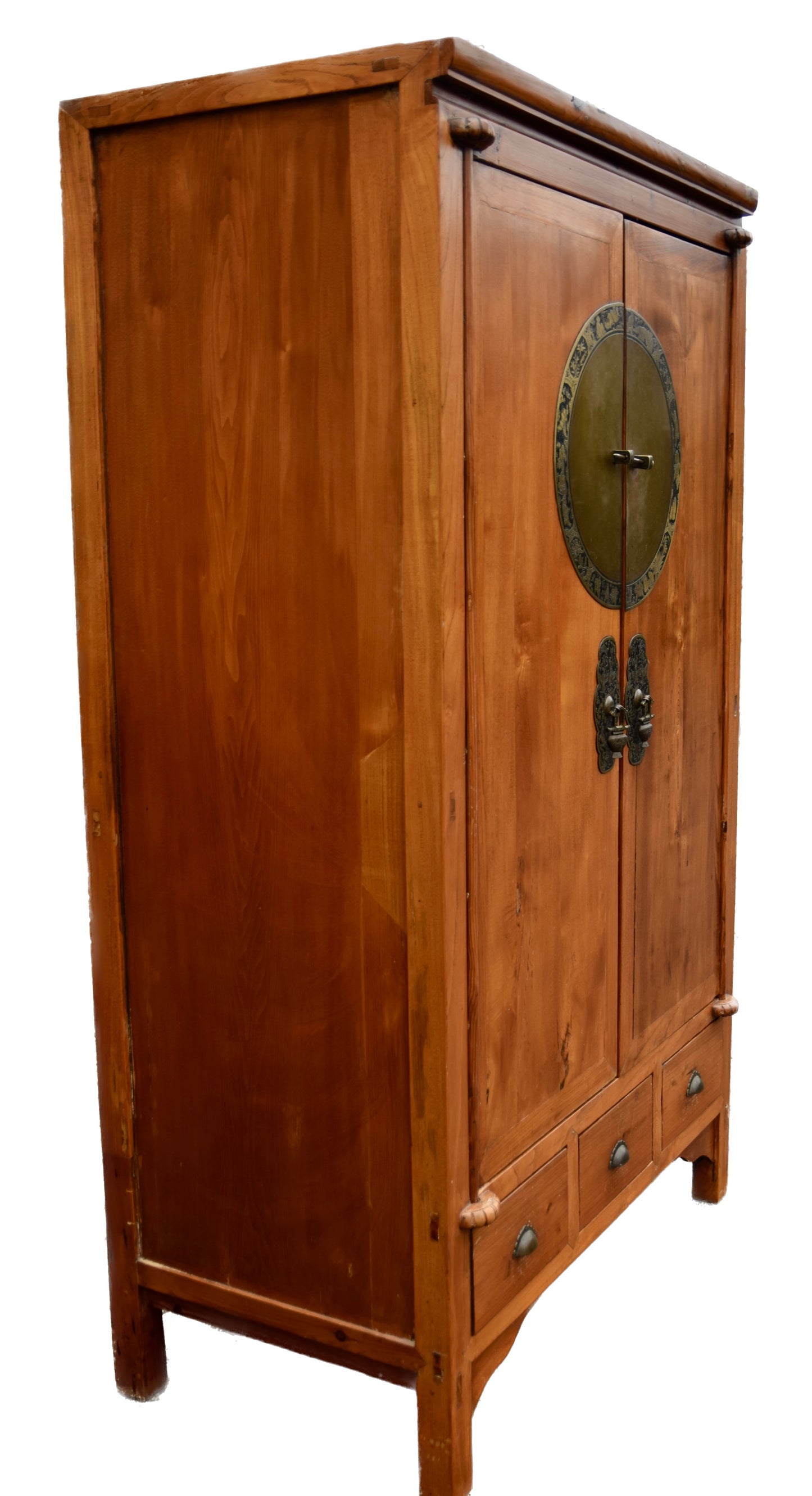 Szafa chińska z ozdobną Mandalą ciepły brąz 187x104x60cm Moon Door Cabinet