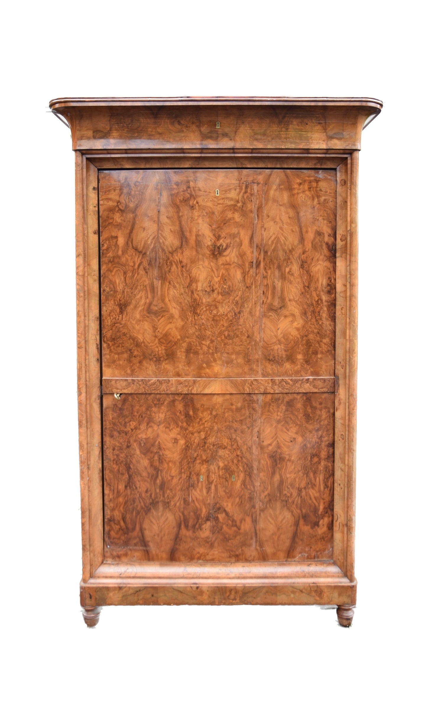Bieliźniarka Biedermeier z połowy XIX wieku – fornir orzechowy 174cm