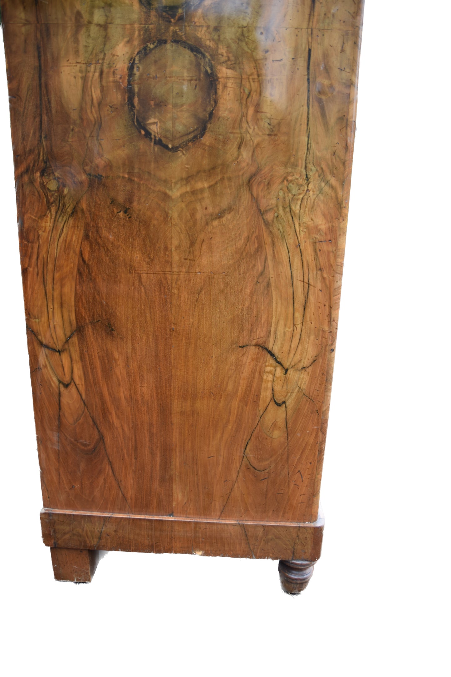 Bieliźniarka Biedermeier z połowy XIX wieku – fornir orzechowy 174cm