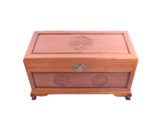 Orientalna skrzynia z palisandru z znakami Shou lata 60./70. XX w. 97 cm