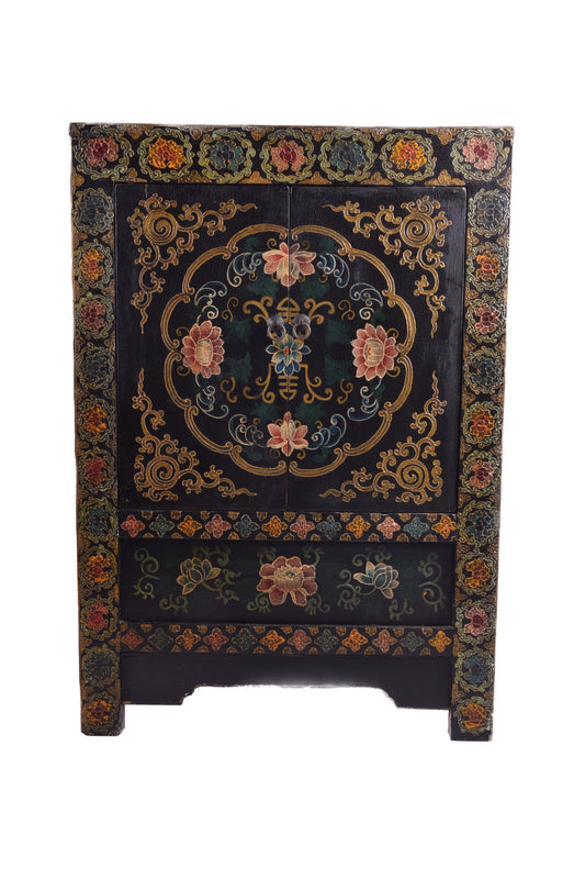 Chińska szafka pięknie ręcznie malowana XX w oryginał 83x57x38cm