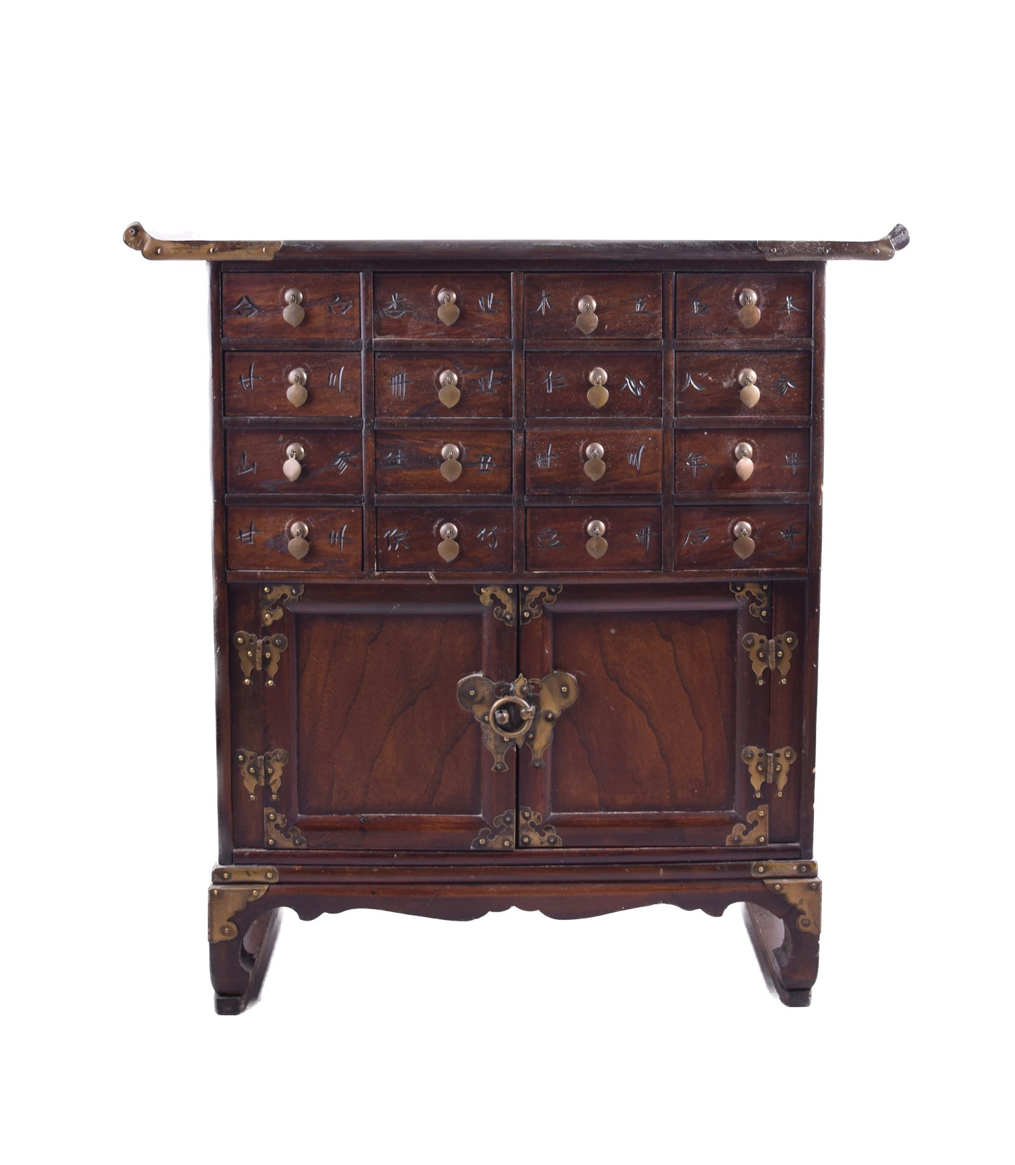 Chińska średnia komoda apteczna – 16 szufladek i 1 komora XX w 63x66x22cm