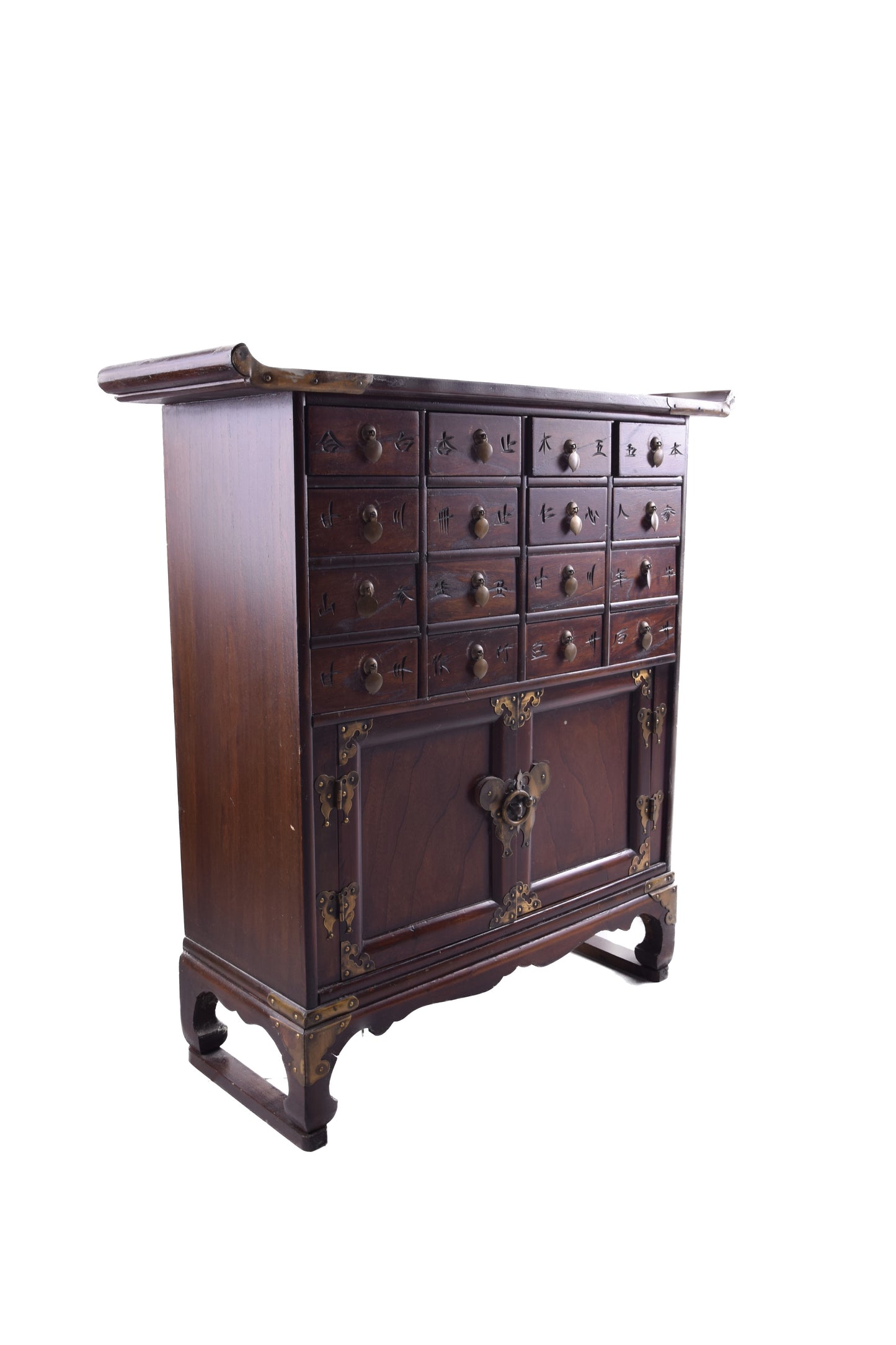 Chińska średnia komoda apteczna – 16 szufladek i 1 komora XX w 63x66x22cm