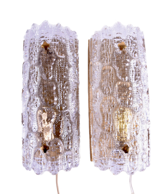 Para oryginalnych kinkietów Carl Fagerlund, Szwecja, lata 60 28x12cm