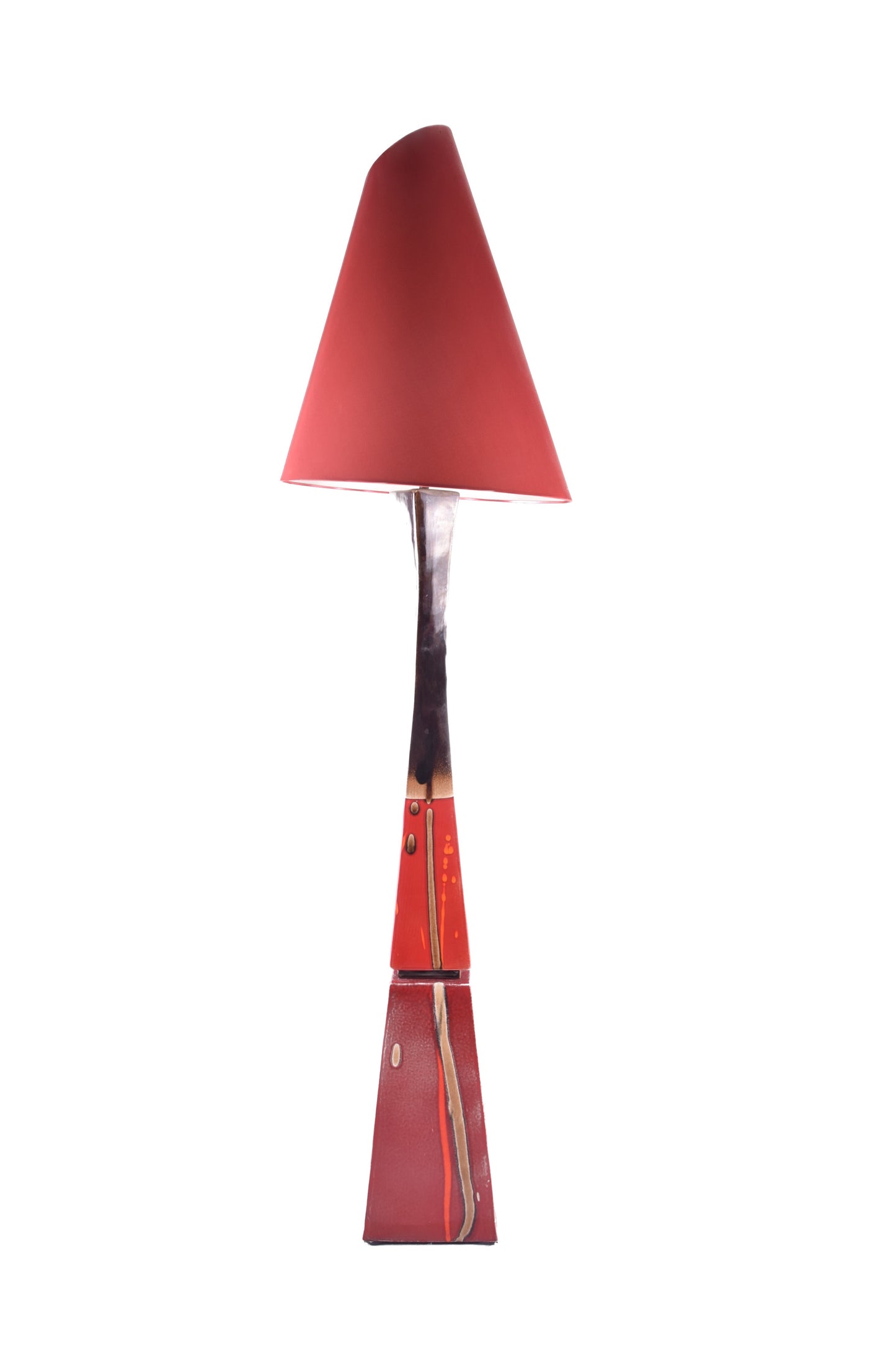 Lampa podłogowa 175 cm VATEA designerska, czerwona, nowoczesna forma 175cm