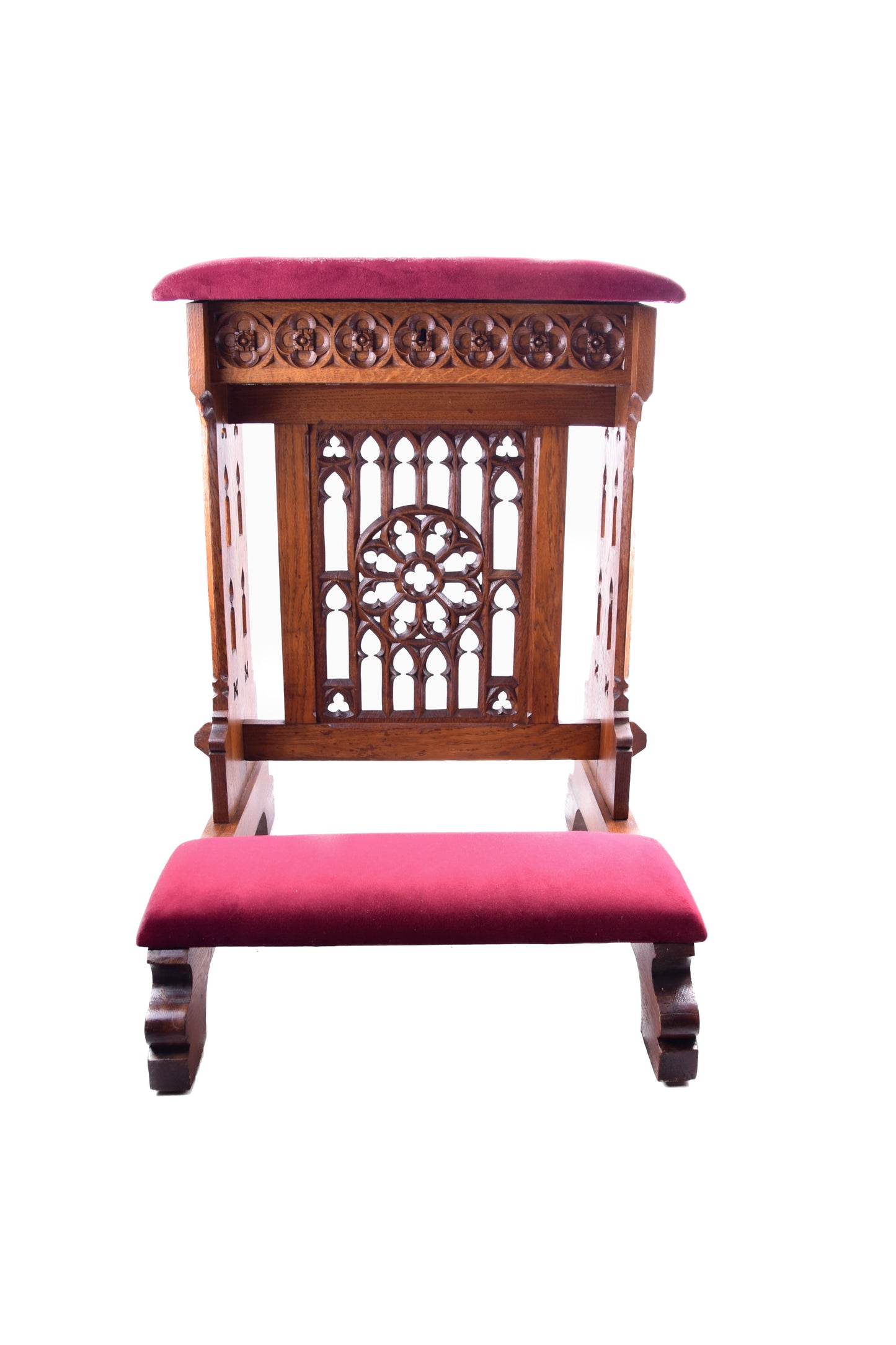 Neogotycki klęcznik kościelny XIX w. – rzeźbiony, oryginał 88x68x72cm