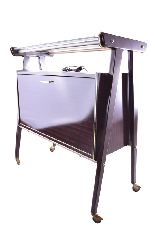 Barek RAMA podświetlany Włochy Mid-Century Modern lata 50./60. 80x84x42 cm