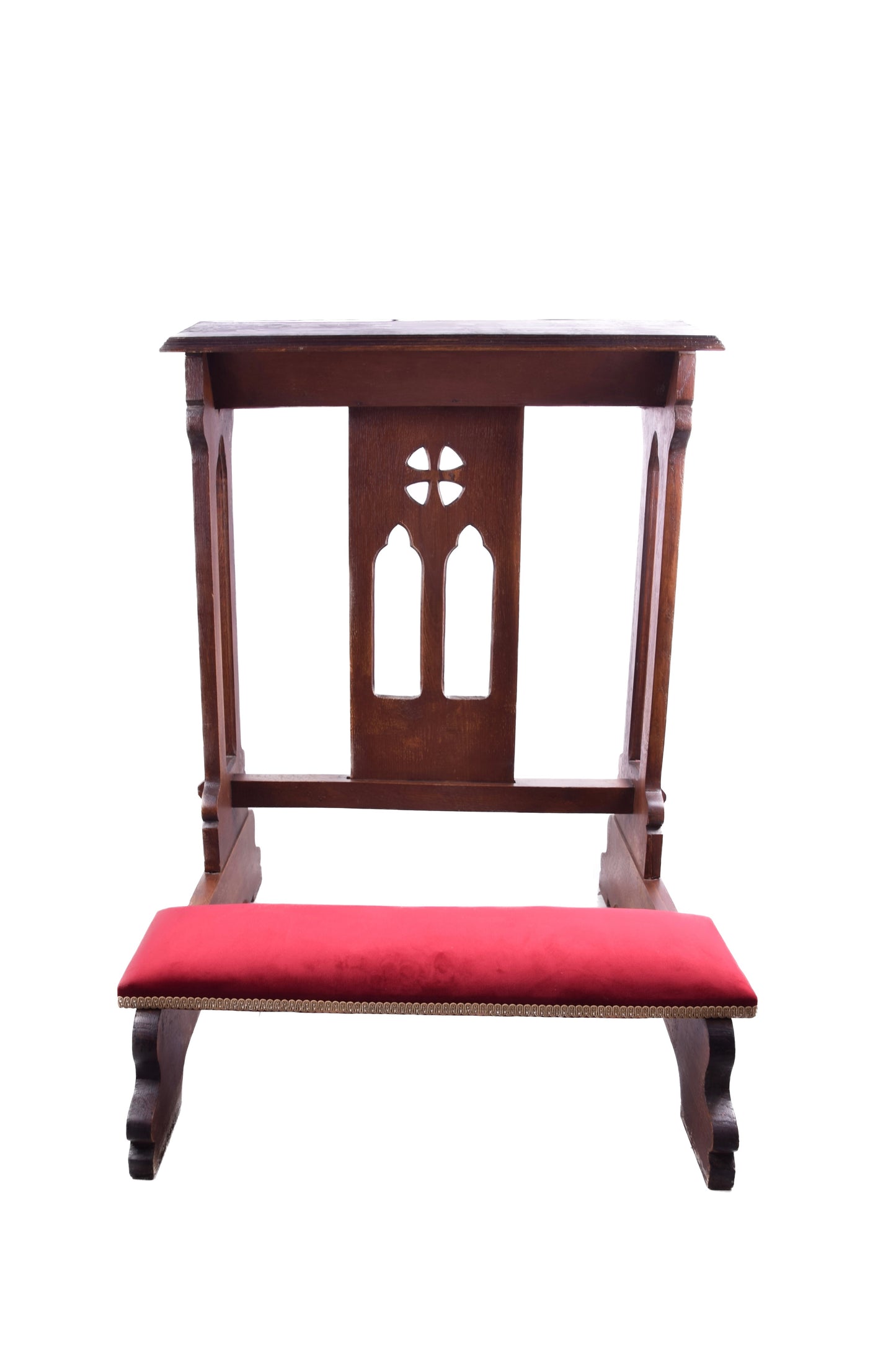 Solidny użytkowy klęcznik dębowy w super stanie Połowa XX w 86x64x70x20 cm