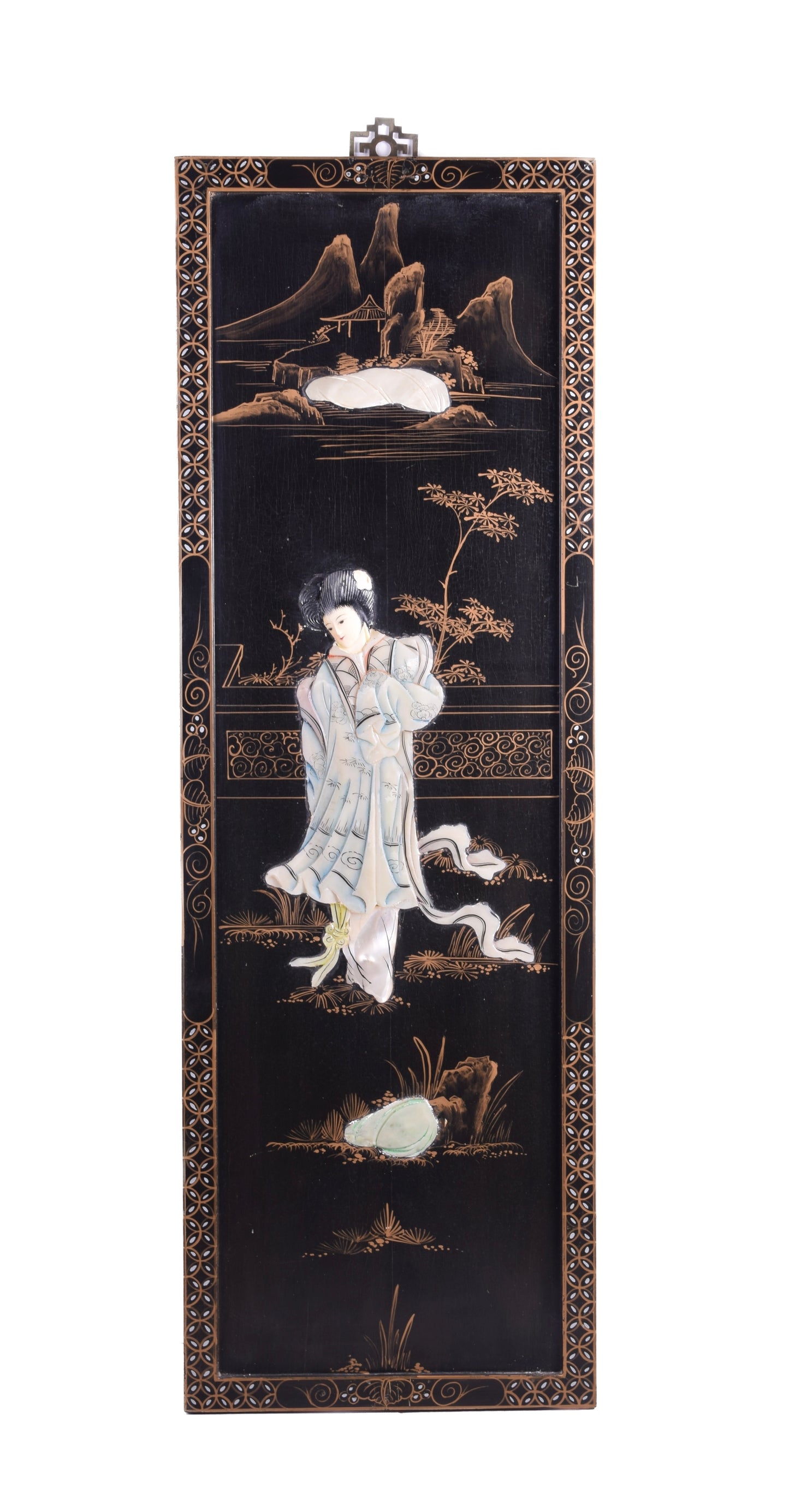 Chiński panel dekoracyjny Cena za sztukę Gejsza  czarny 90 x 30 x 2 cm