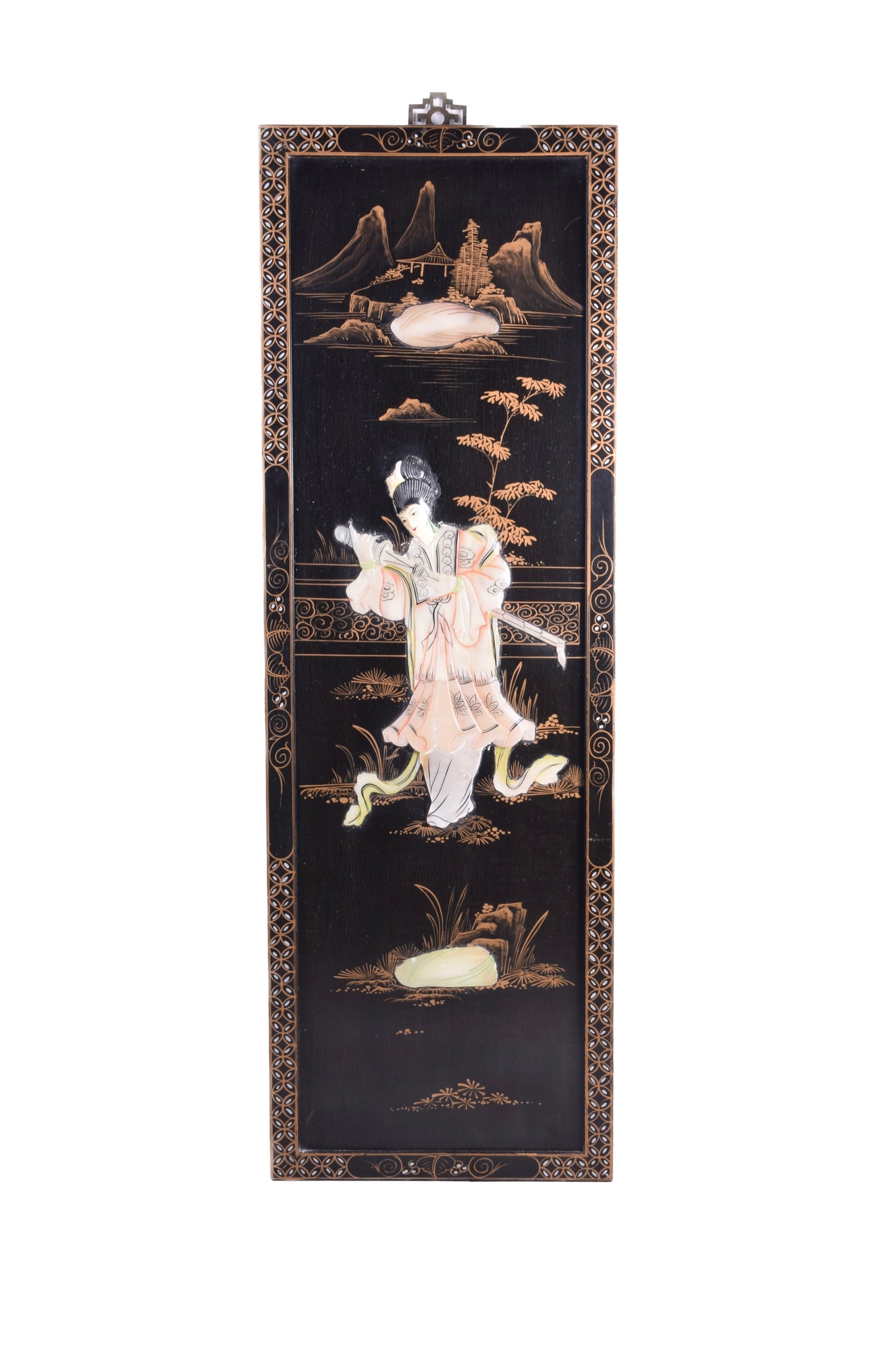 Chiński panel dekoracyjny Cena za sztukę Gejsza  czarny 90 x 30 x 2 cm