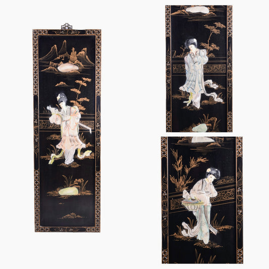 Chiński panel dekoracyjny Cena za sztukę Gejsza  czarny 90 x 30 x 2 cm