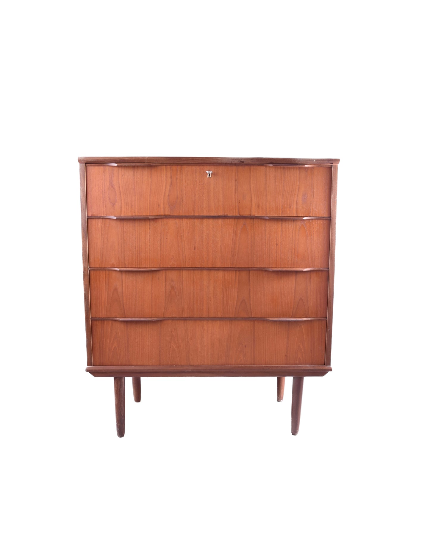 Duńska komoda Ejstrup Mobelfabrik teak 4 głębokie szuflady nóżki 85x95x41cm