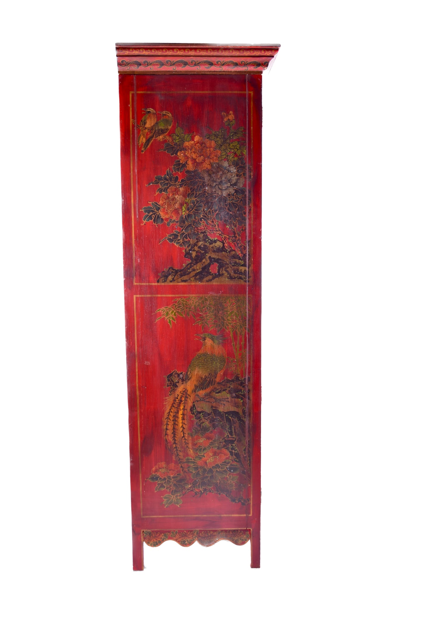 Sztuka Chin ręcznie malowana szafka, kredensik bogato zdobiona 175x65x50 cm