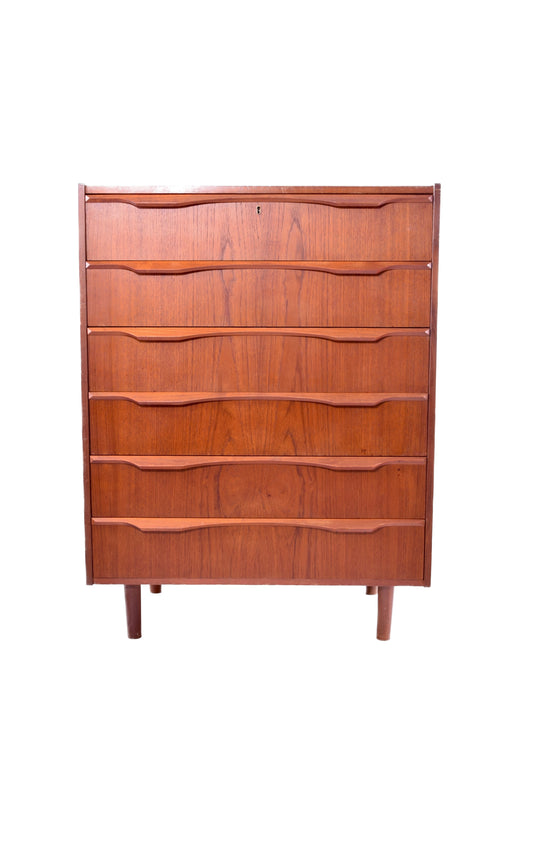 Duńska komoda teak – Danish Modern – lata 60 – 6 szuflad 106x80x46cm