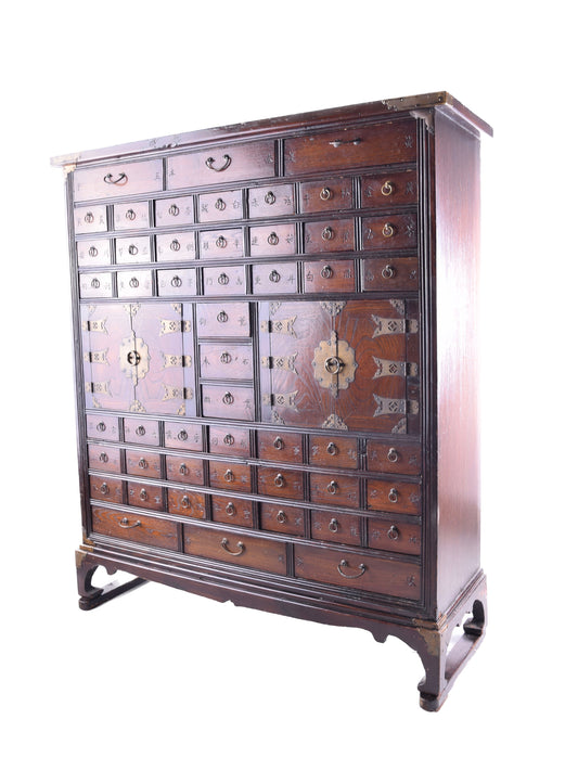 Chińska duża komoda apteczna – 51 szuflad i 2 komory XX w 98x111x31 cm
