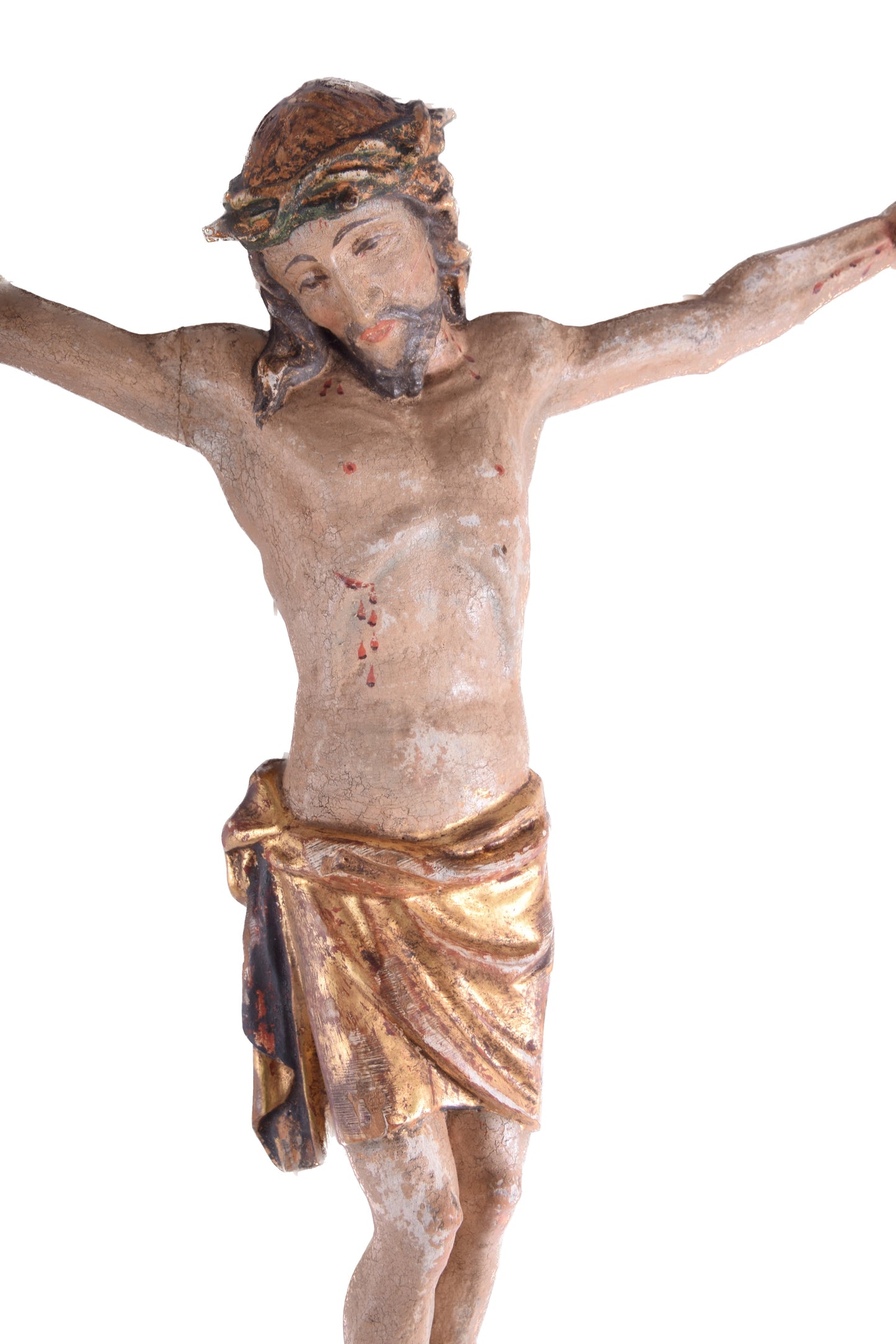 Duży Krucyfiks krzyż z figurą Chrystusa i postacią Marii 89x42 cm
