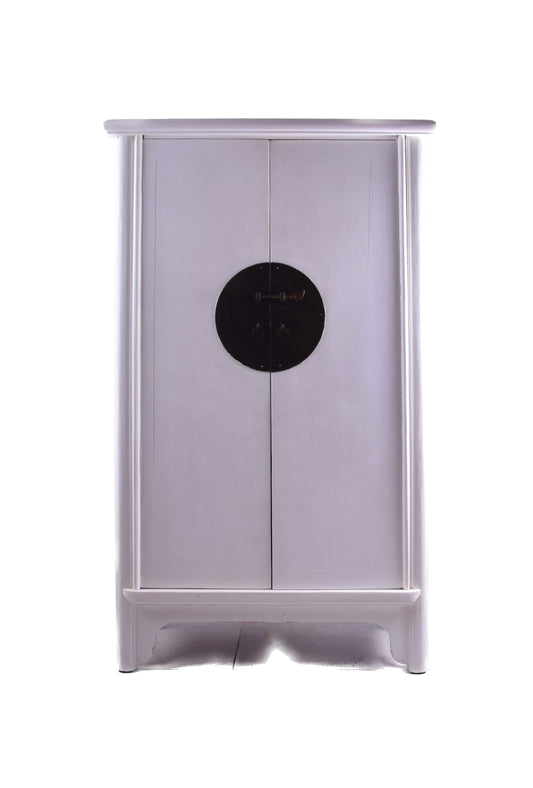 Biała szafka komoda w formie pagody Chiny II połowa XX w 131x75x40 cm