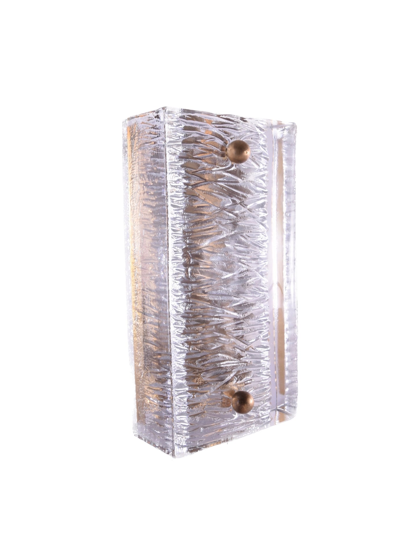 Kinkiet Pukeberg lata 60/70 szkło mosiądz Mid Century Modern 22x11cm