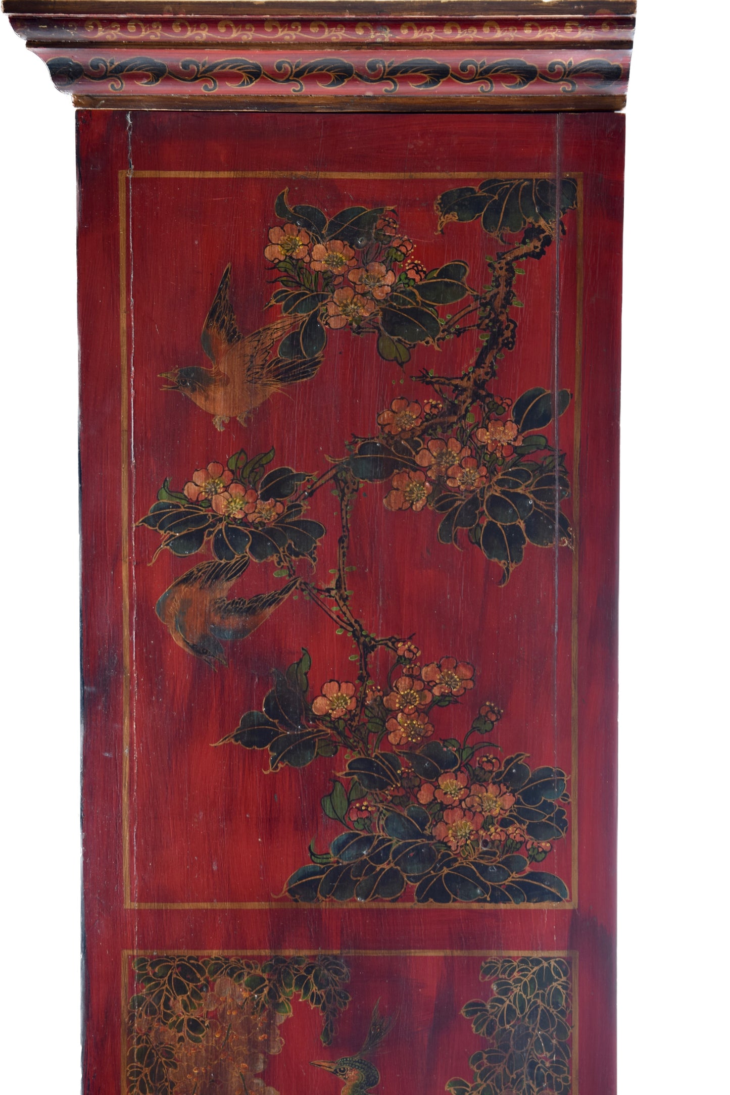 Sztuka Chin ręcznie malowana szafka, kredensik bogato zdobiona 175x65x50 cm