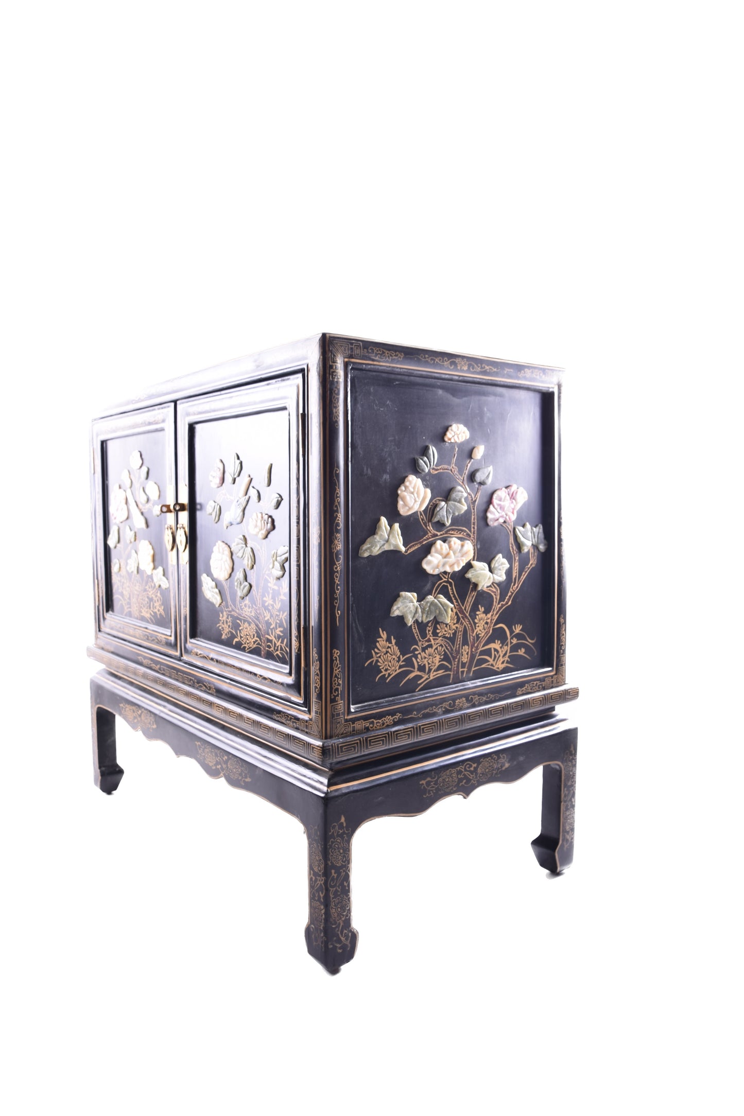 Sztuka Chin bogato zdobiona komoda z drzwiczkami 80x76x46 cm