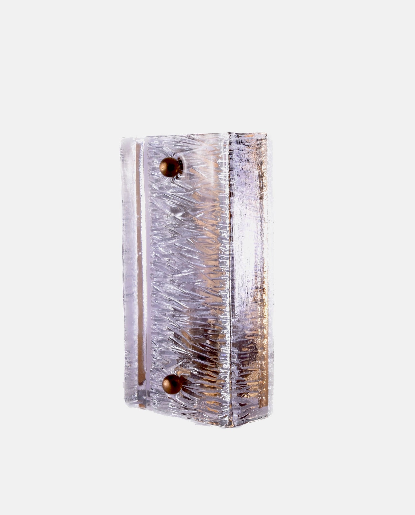 Kinkiet Pukeberg lata 60/70 szkło mosiądz Mid Century Modern 22x11cm