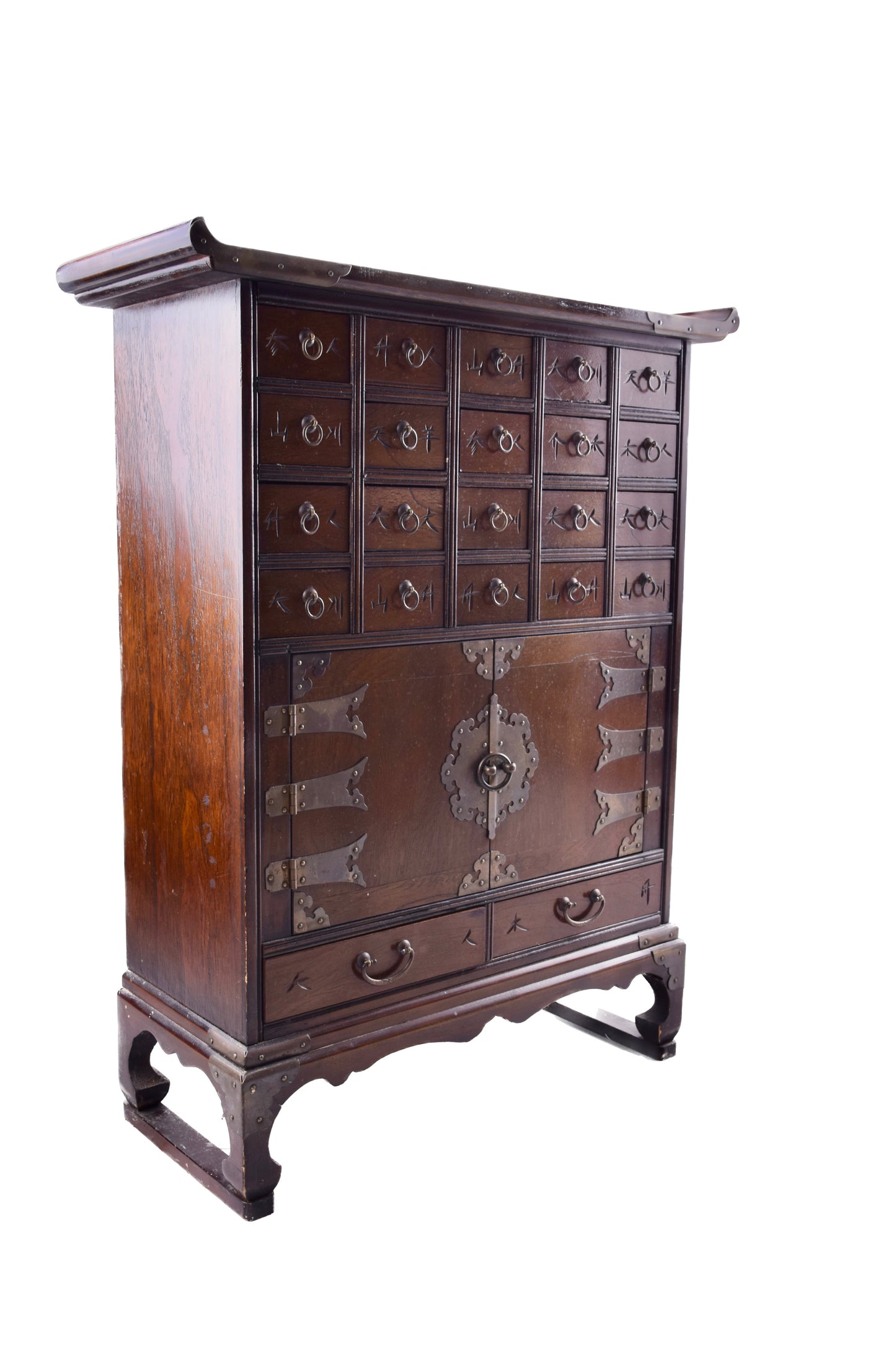 Chińska średnia komoda apteczna – 22 szuflady i 1 komora XX w 62x77-79x31cm