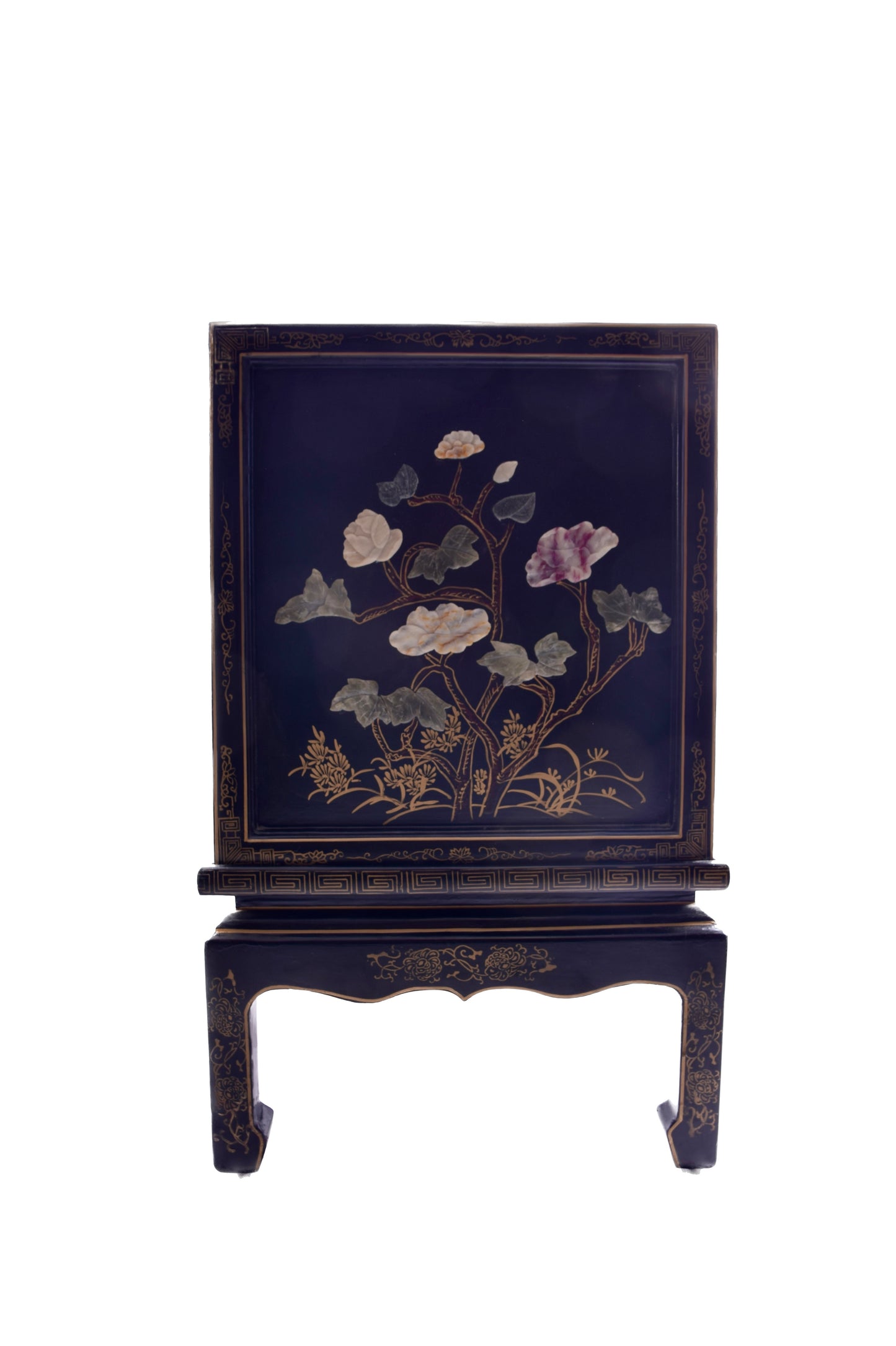 Sztuka Chin bogato zdobiona komoda z drzwiczkami 80x76x46 cm