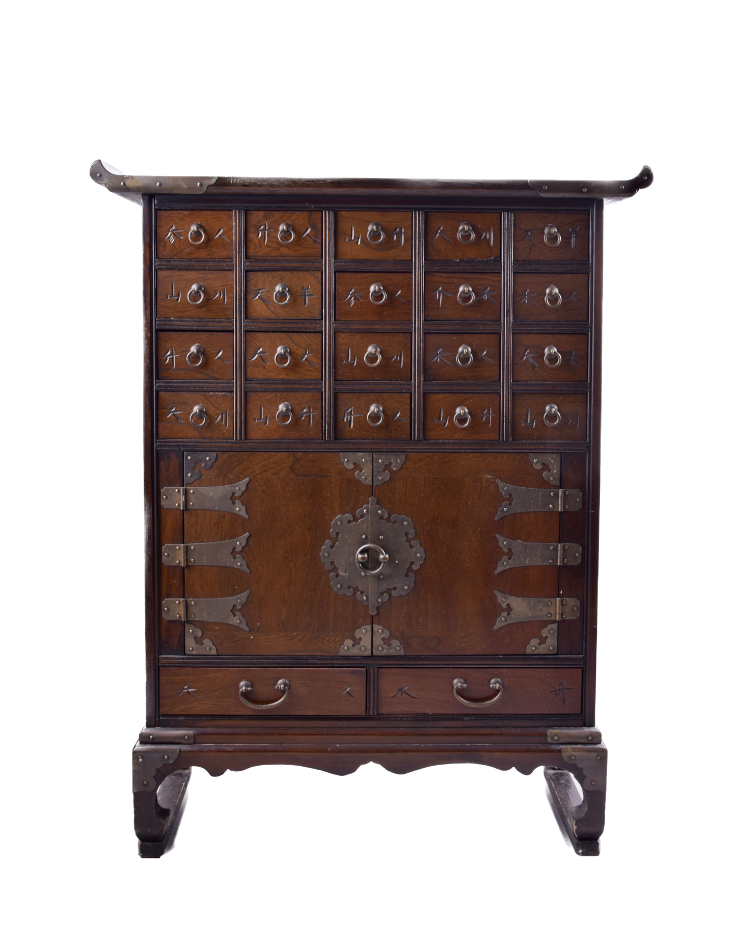 Chińska średnia komoda apteczna – 22 szuflady i 1 komora XX w 62x77-79x31cm