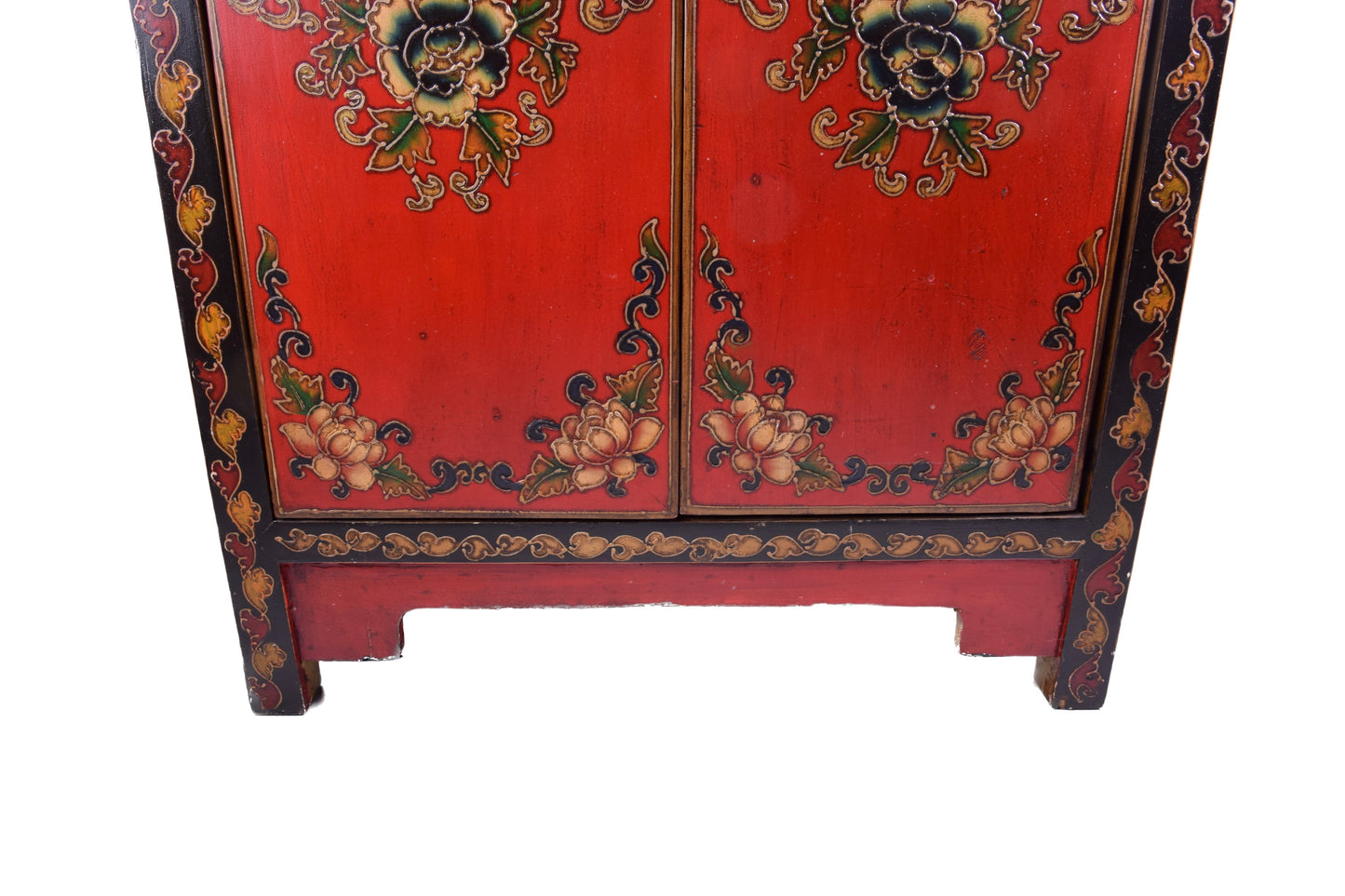 Sztuka Chin komoda w pięknej czerwieni ręcznie malowana 120x60x38 cm