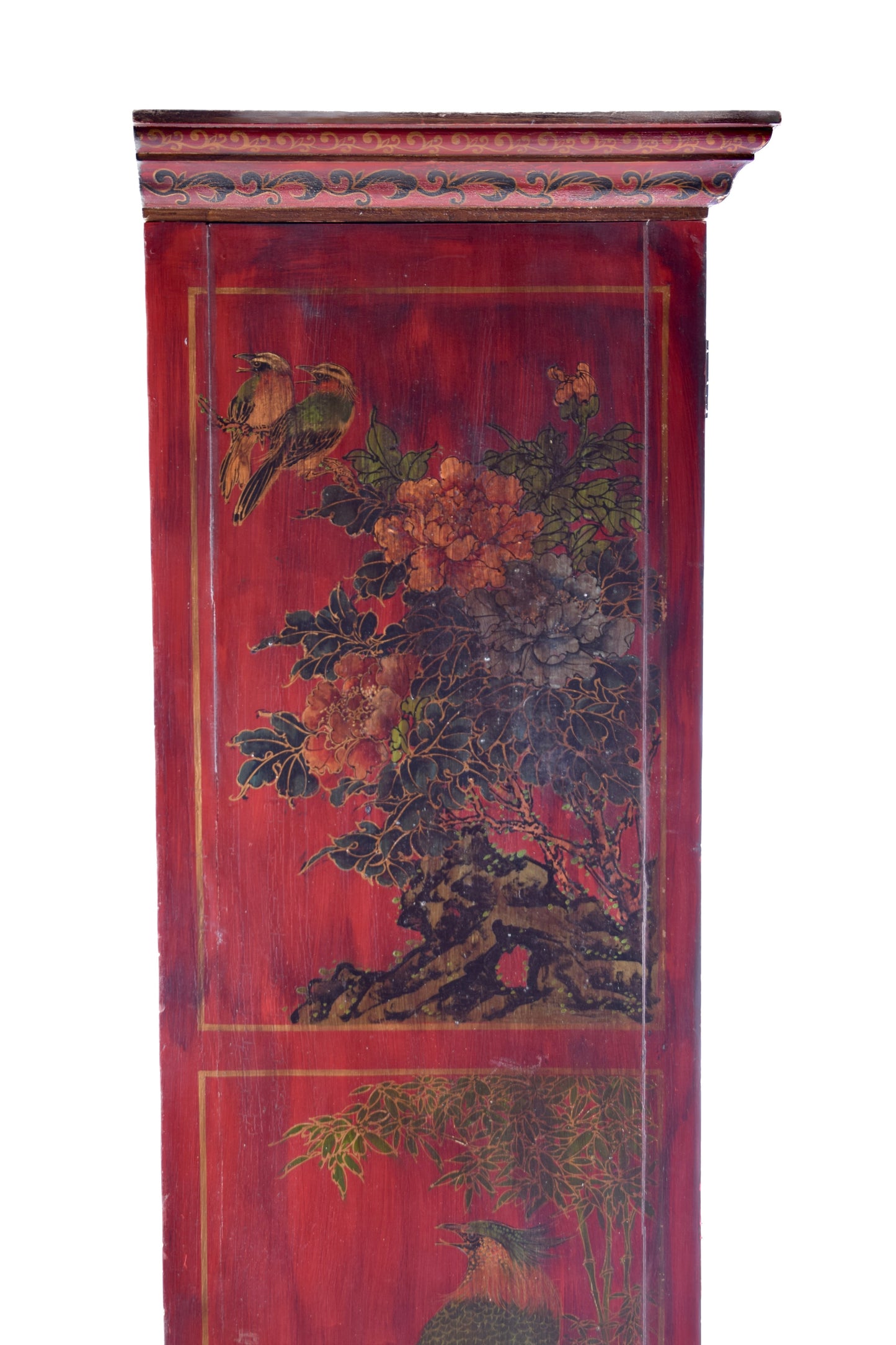 Sztuka Chin ręcznie malowana szafka, kredensik bogato zdobiona 175x65x50 cm