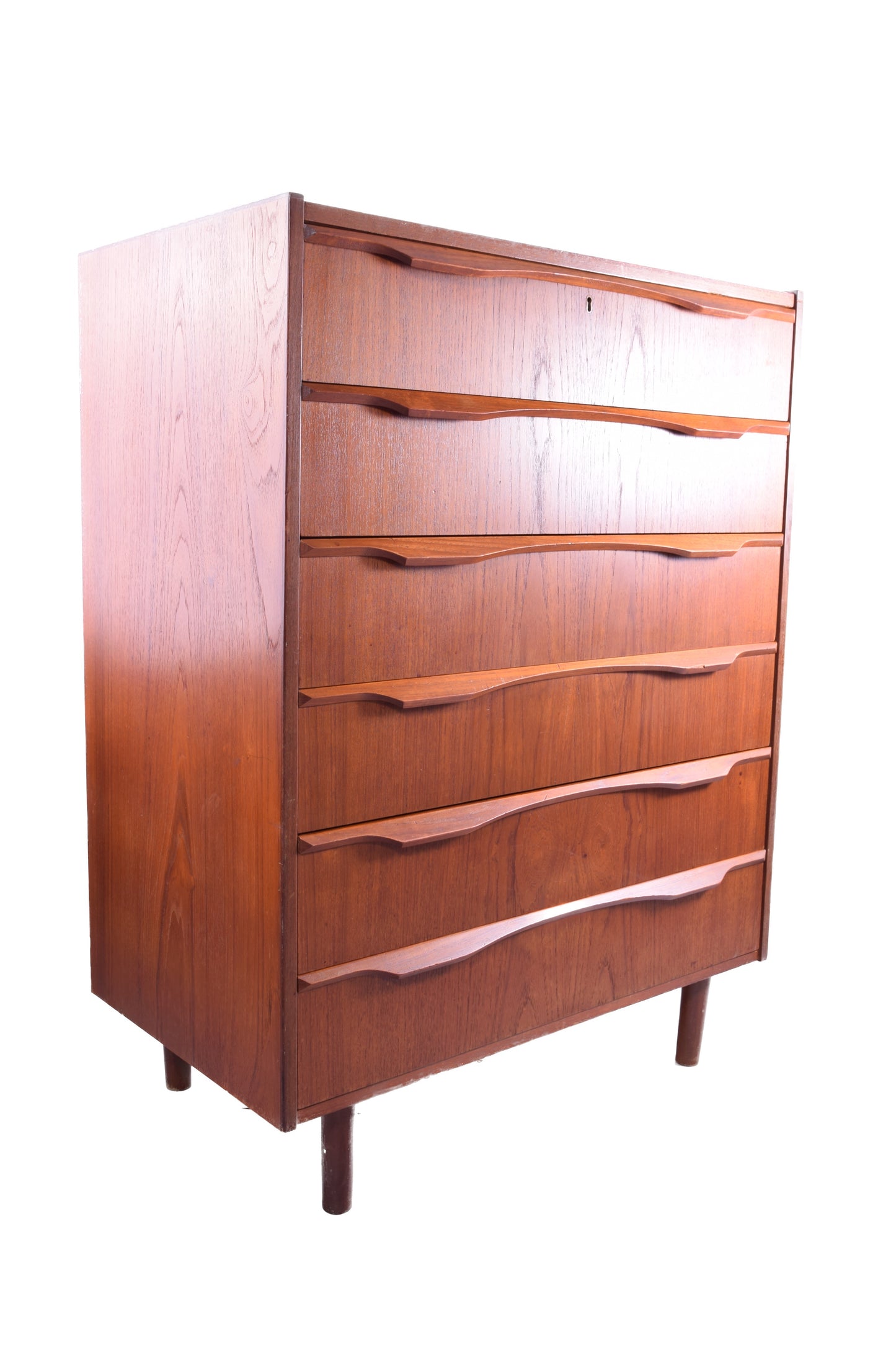 Duńska komoda teak – Danish Modern – lata 60 – 6 szuflad 106x80x46cm