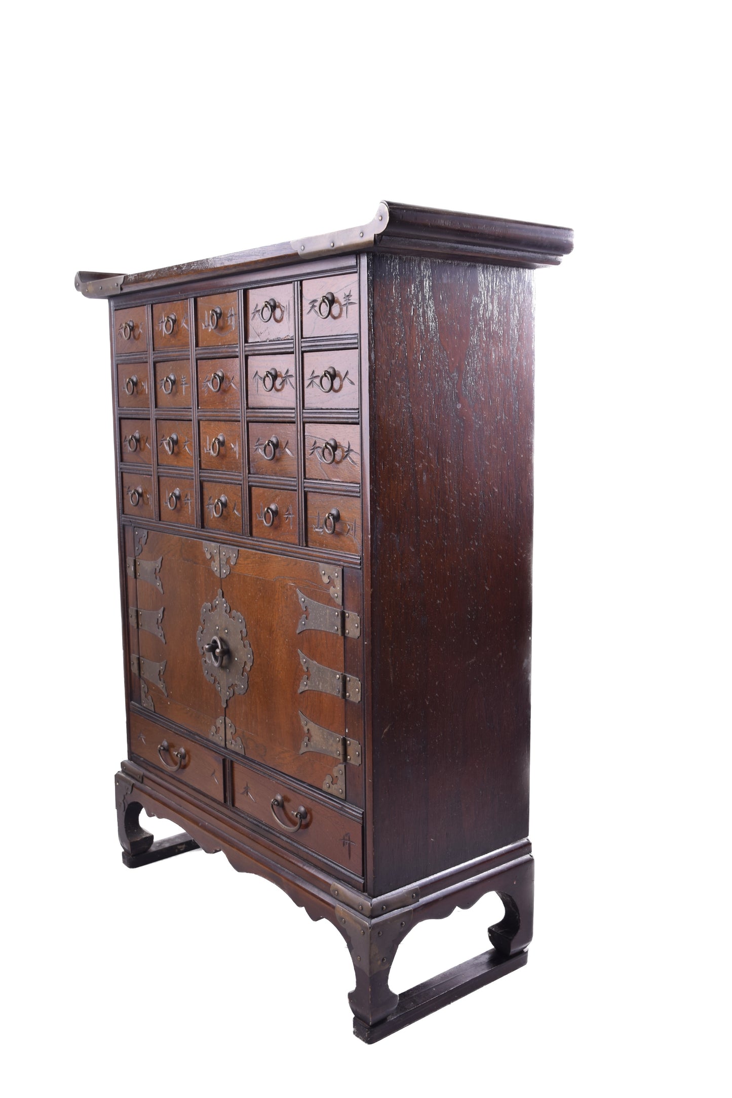 Chińska średnia komoda apteczna – 22 szuflady i 1 komora XX w 62x77-79x31cm