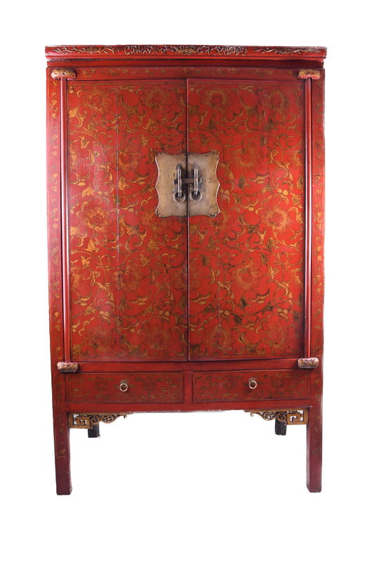 Chińska Szafa Ślubna1850 r Dynastia Qing CERTYFIKAT Shanxi 171x105x61 cm