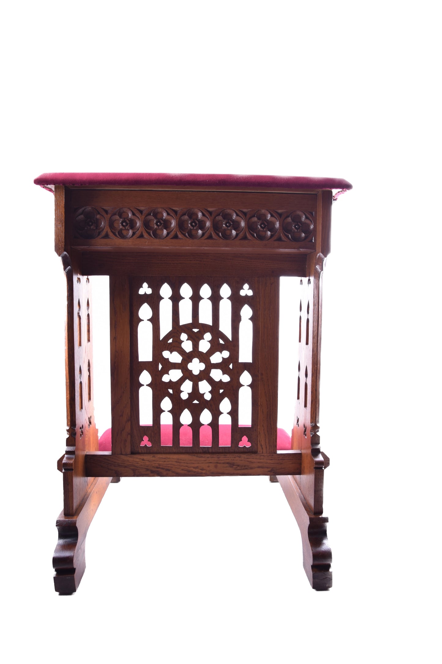 Neogotycki klęcznik kościelny XIX w. – rzeźbiony, oryginał 88x68x72cm